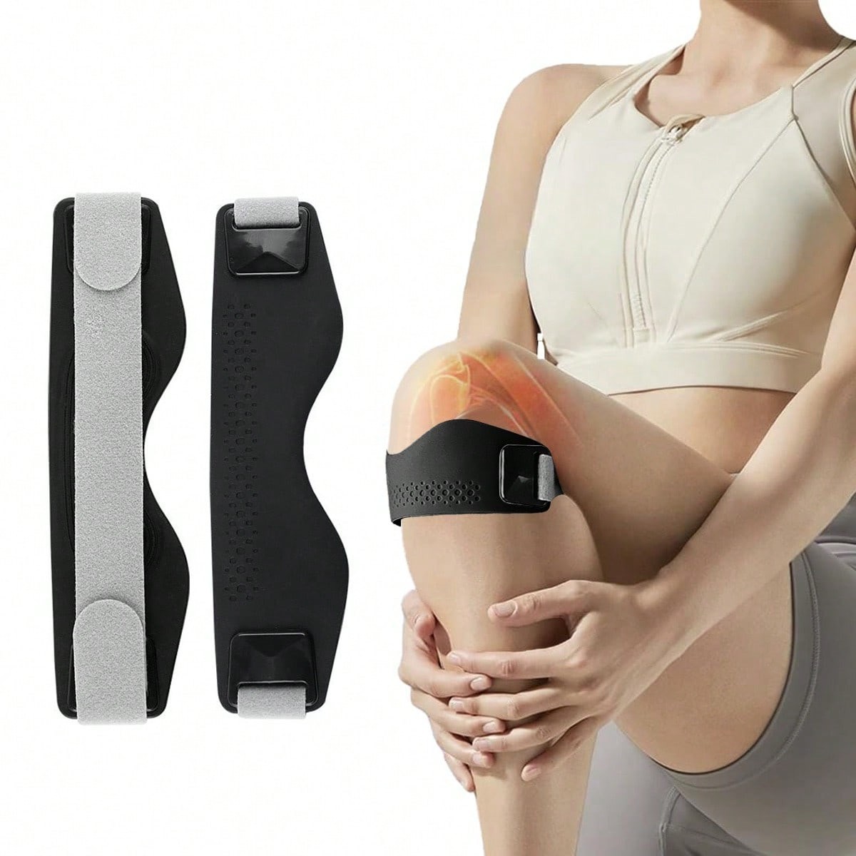 Patella Tendon Knee Straps 2 Pack for Knee Pain Relief, Knee Brace for Women &Me