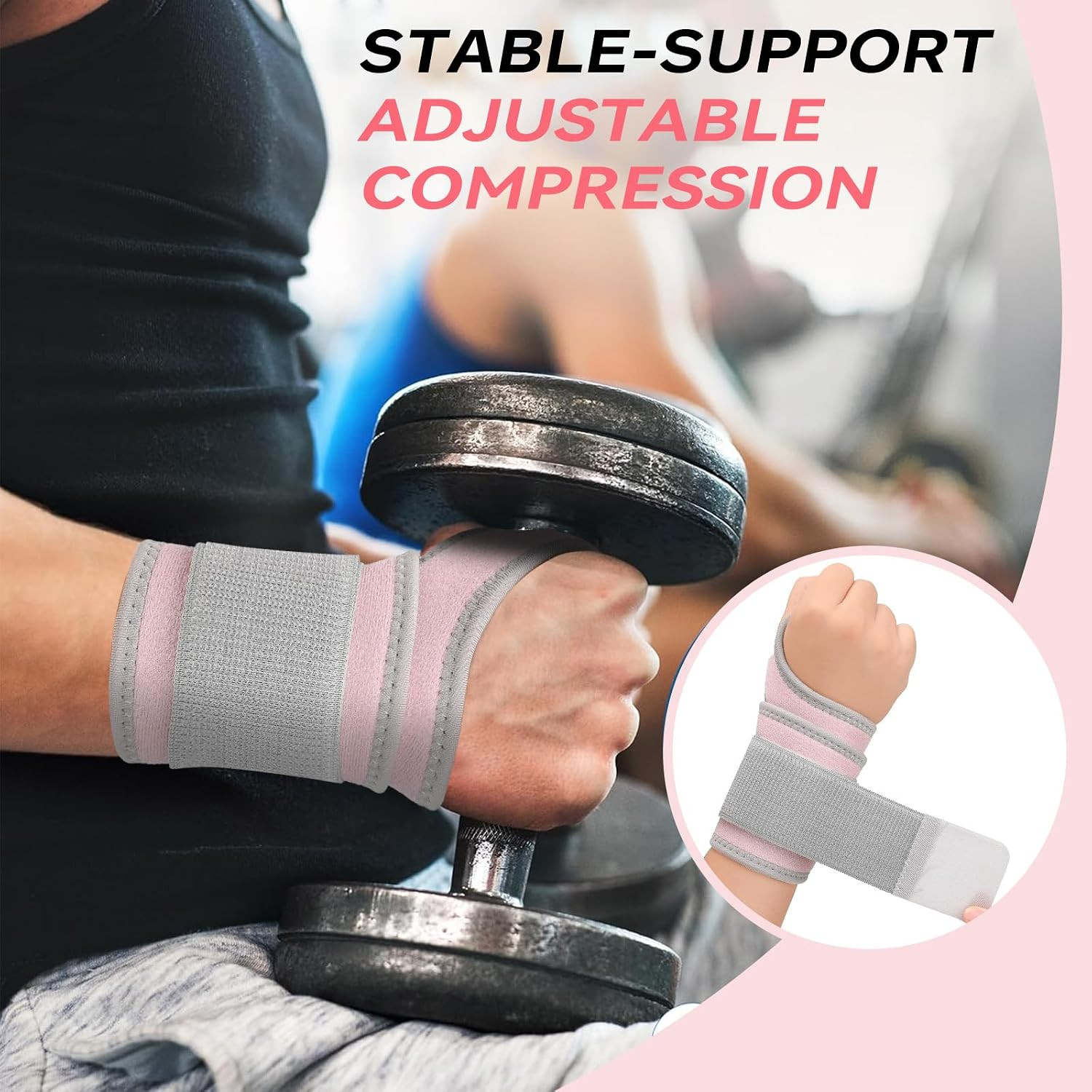 2 Pack Copper Wrist Brace Support for Carpal Tunnel, Pain Relief, Arthritis, Ten