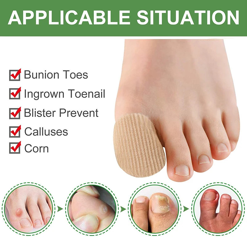Bunions Corns Foot Pain Relief Orthotics Fabric Silicone Toe Tube Cover Protecto