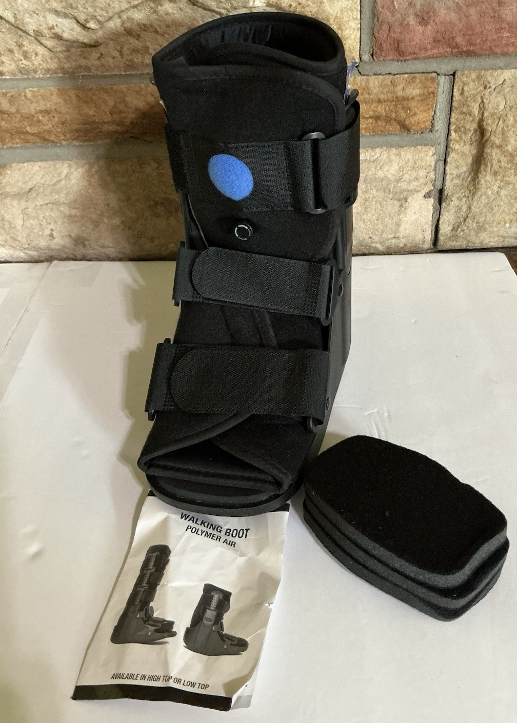 Polymer Air High Top Walking Boot Black Adjustable Inflatable Immobilizer