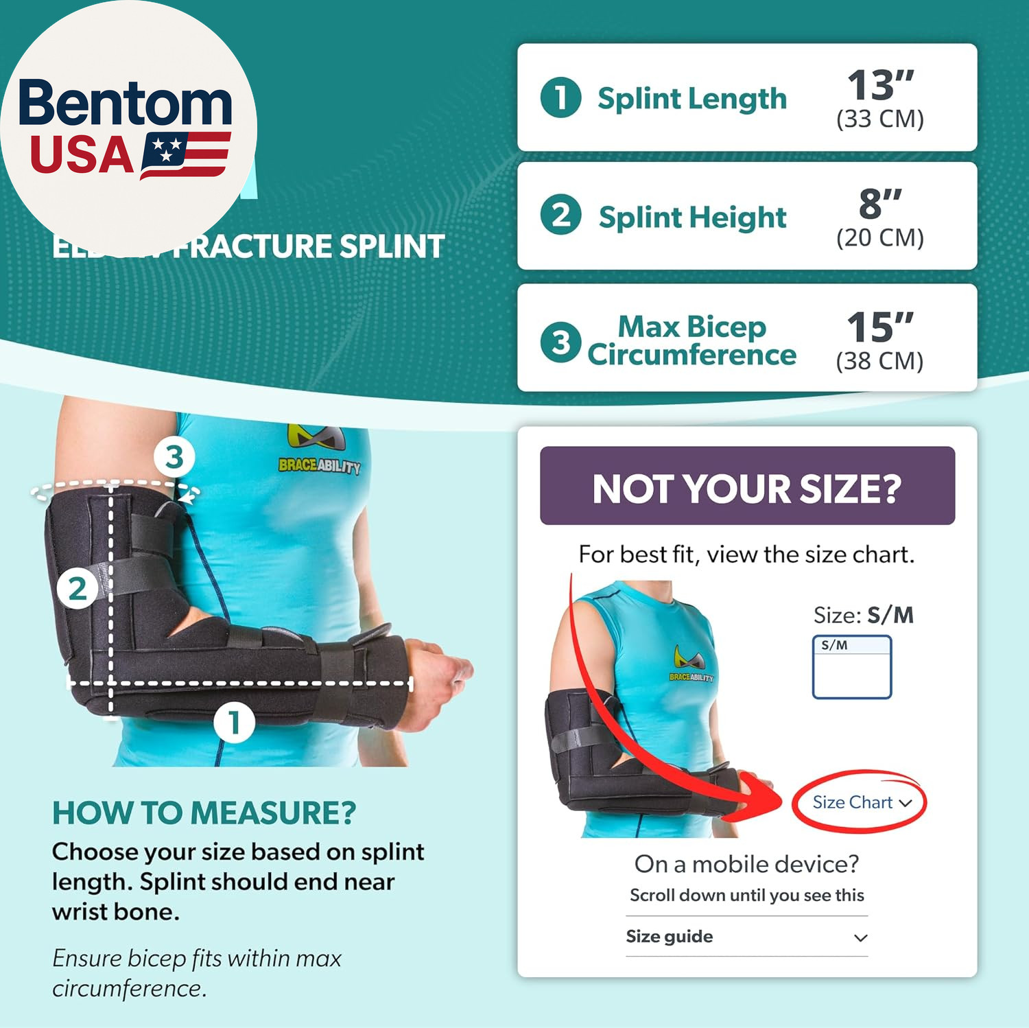 Elbow Immobilizer Brace | Removable Long Arm Cast and Soft Forearm Orthosis Spli