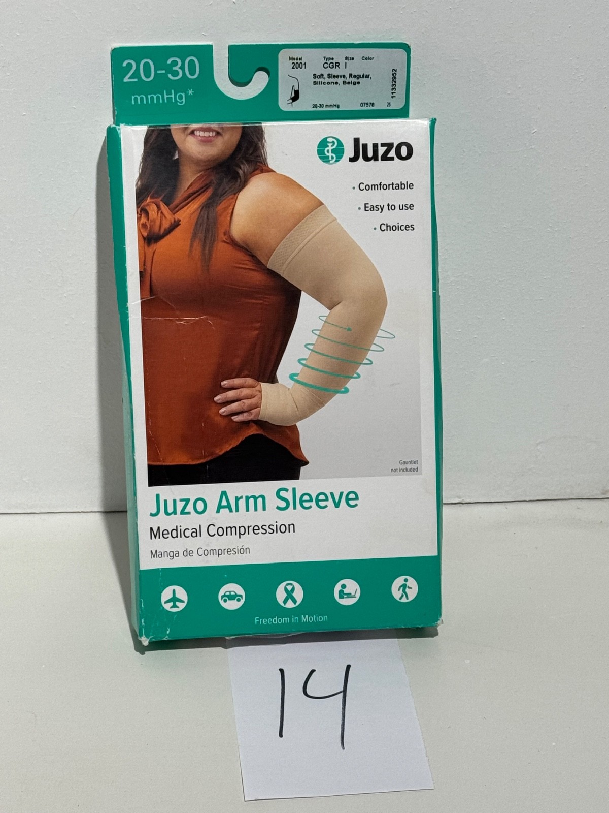 Juzo arm sleeve 2001 CGR Size I regular SOFT Beige 20-30 mmHg