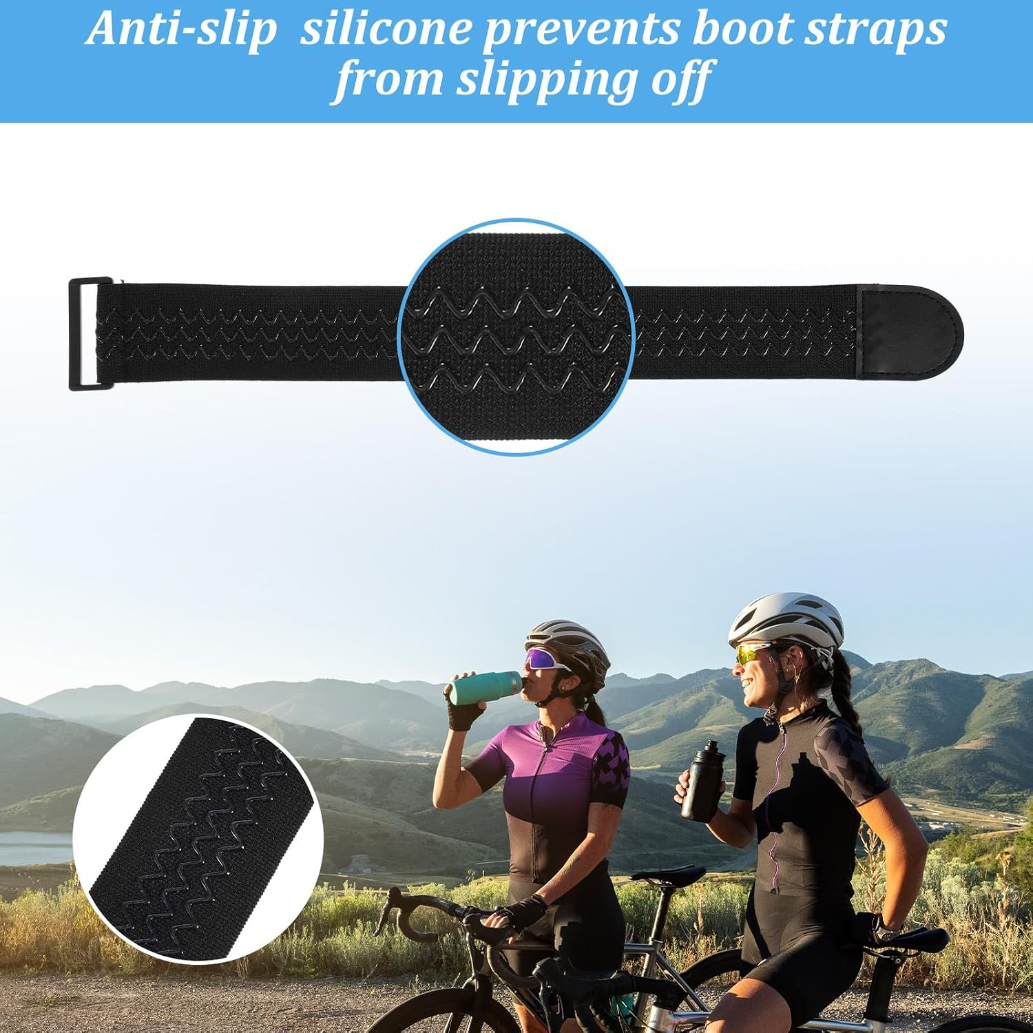 2 Pcs Ankle Straps Adjustable Boot Bands Elastic Polyester Pant Leg Straps Mu…