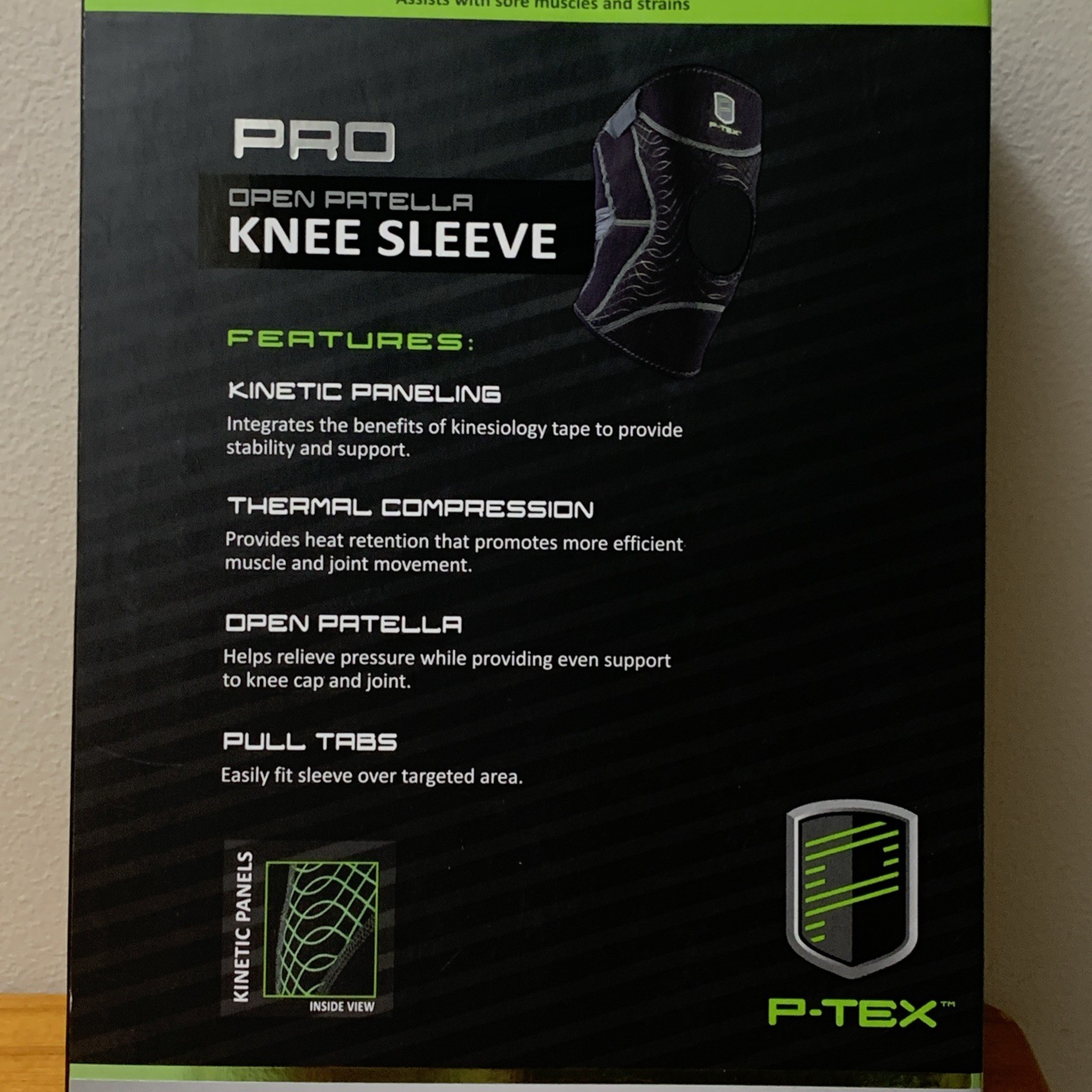 P-TEX ** PRO KNEE SLEEVE ** ” P-TEXK200″ SMALL** BLACK **NEW** Open Patella