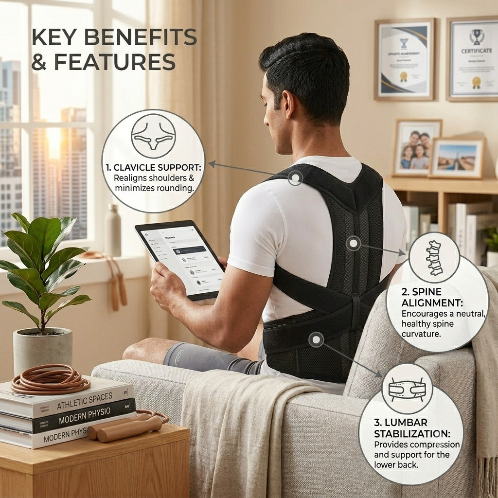 Back Support Belt Posture Corrector Lumbar Brace Pain Relief Weight Lifting