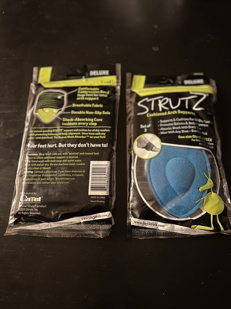 Arch Support Strutz DELUXE 2 DOUBLE PACKS FOR PRICE OF 1 Cushioned Feet & Heels