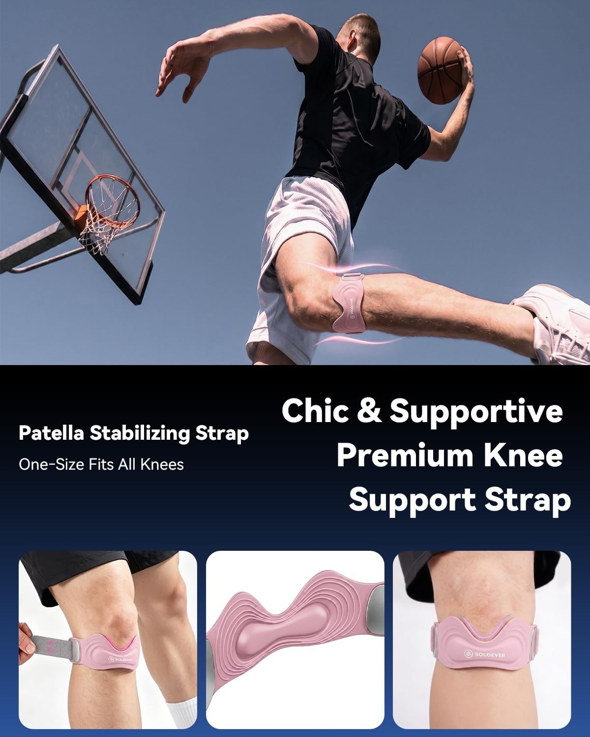 Patellar Tendon Support Strap, Patella Band for Running, Basketball, Hiking, …