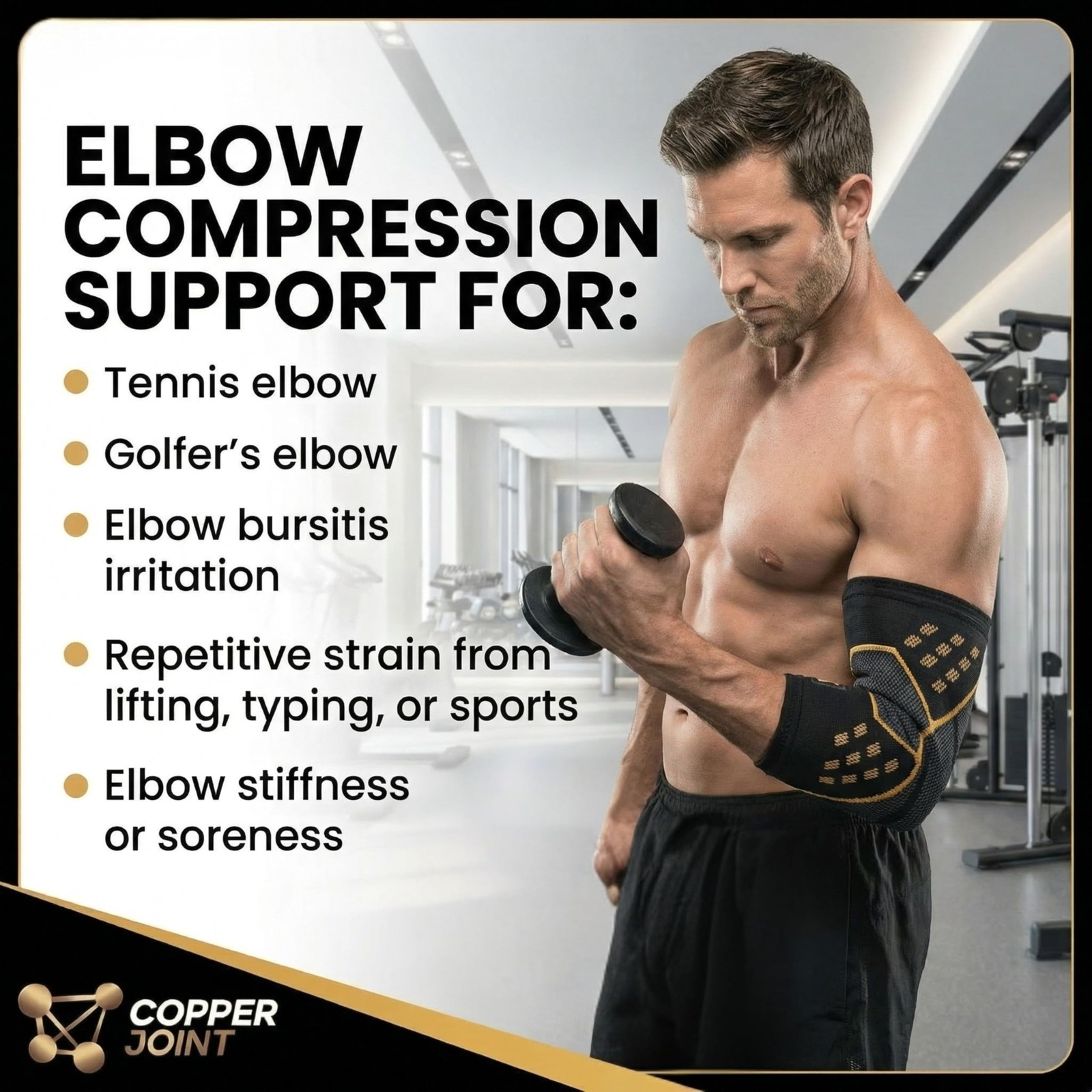 CopperJoint Elbow Compression Sleeve, Single (XL) Copper X-Large, PRO Edition