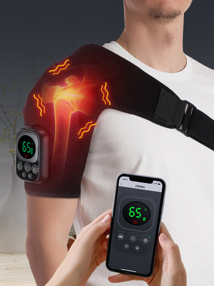 Electric Cordless Heated Shoulder Brace, Shoulder Heating Pad Wrap with Massage