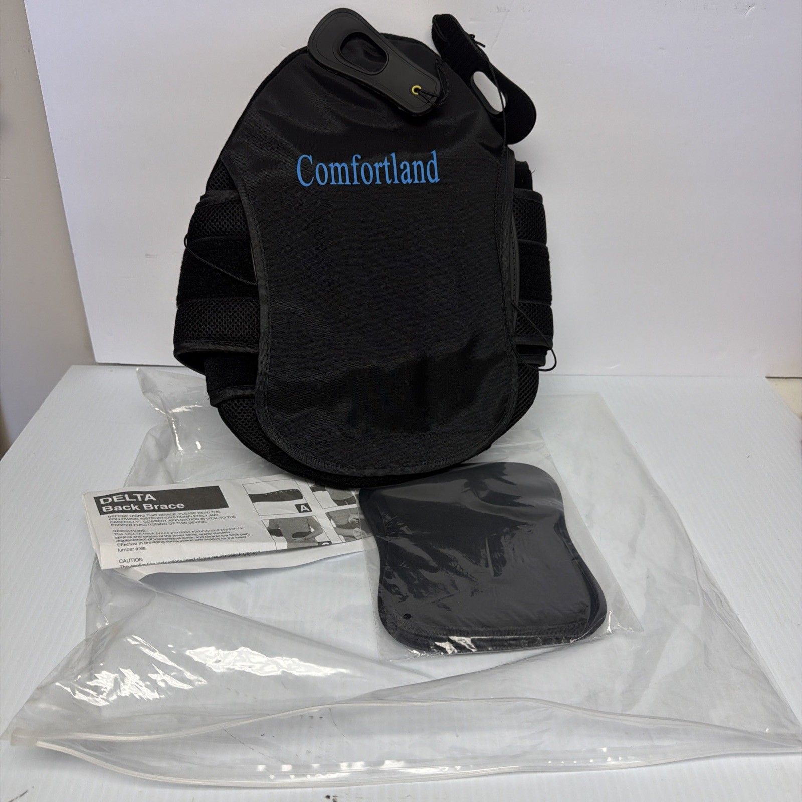 Comfortland Delta LSO Universal Back Brace Black Adjustable DL-37 XL 44-50 Waist