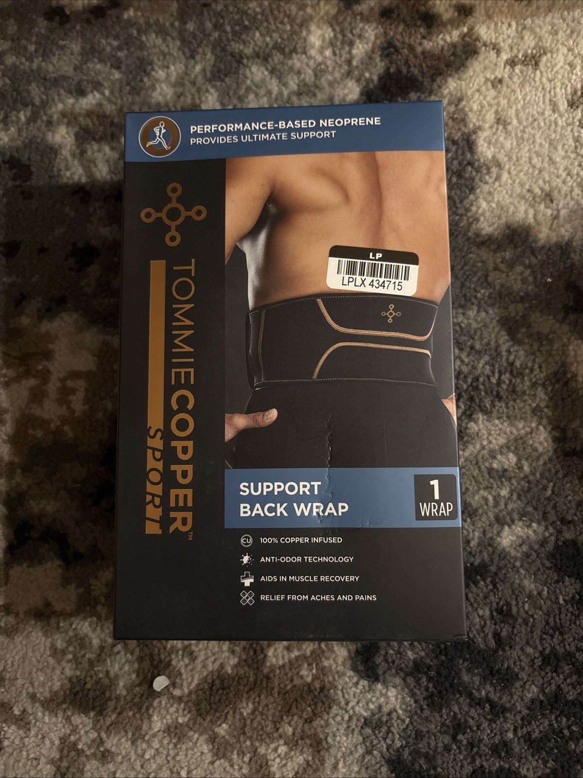 Tommie Copper Sport Back Brace S/M Support Belt Black New