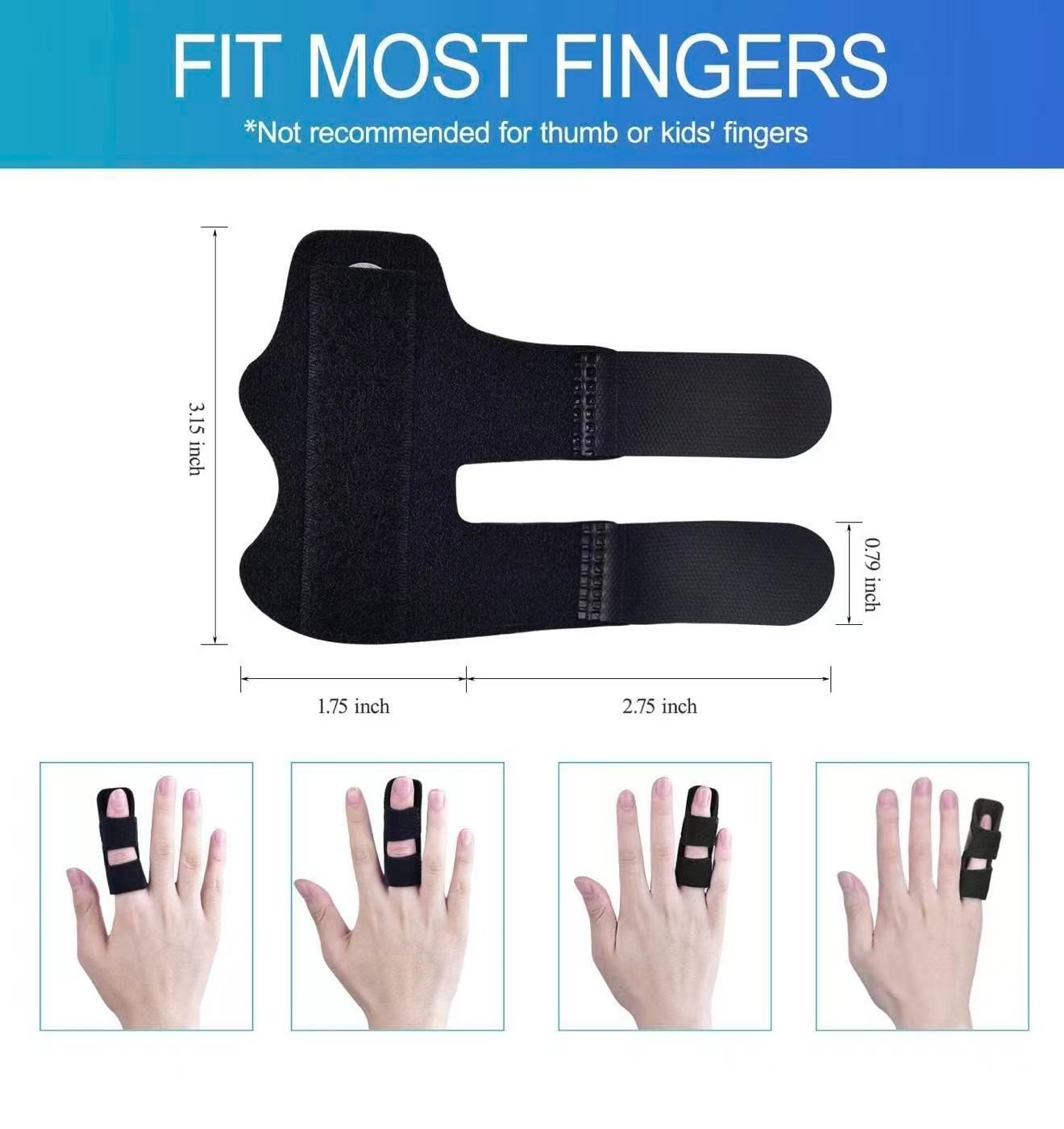 Finger Splint for Index, Middle, Ring Fingers Straightening, 6 Pack