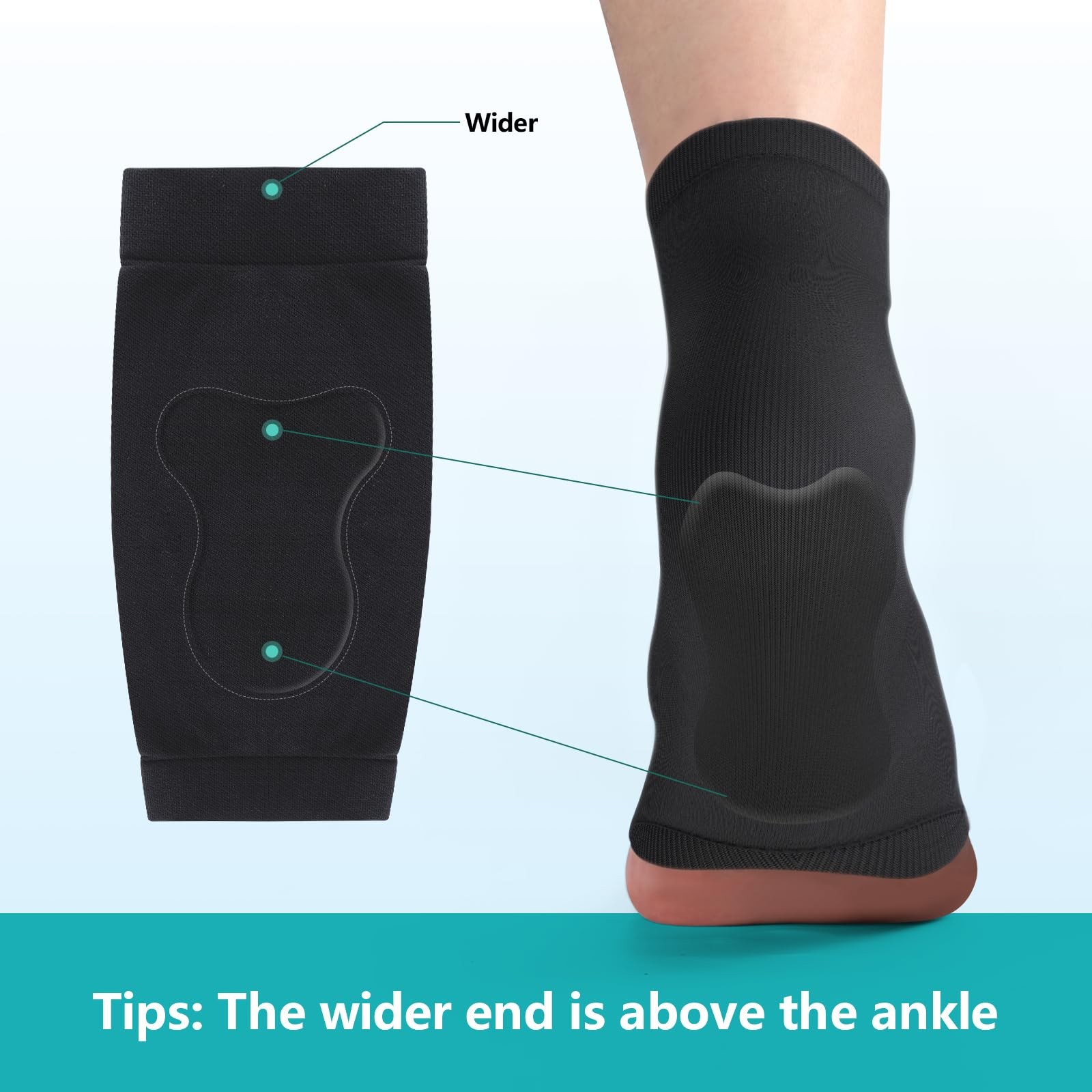 Achilles Tendon Heel Protector – Compression Padded Sleeve Socks – Premium Ge…
