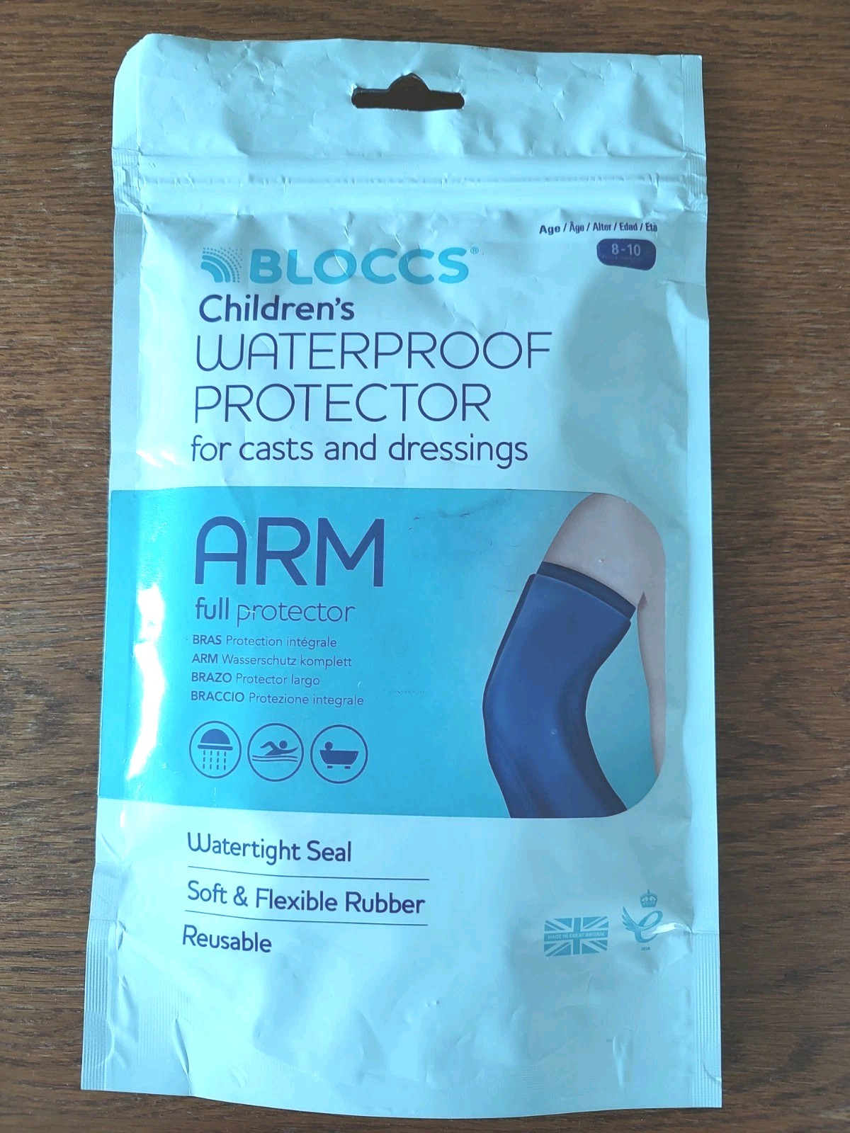 New Bloccs Children’s Waterproof Full Arm Protector casts dressings AGE 8-10