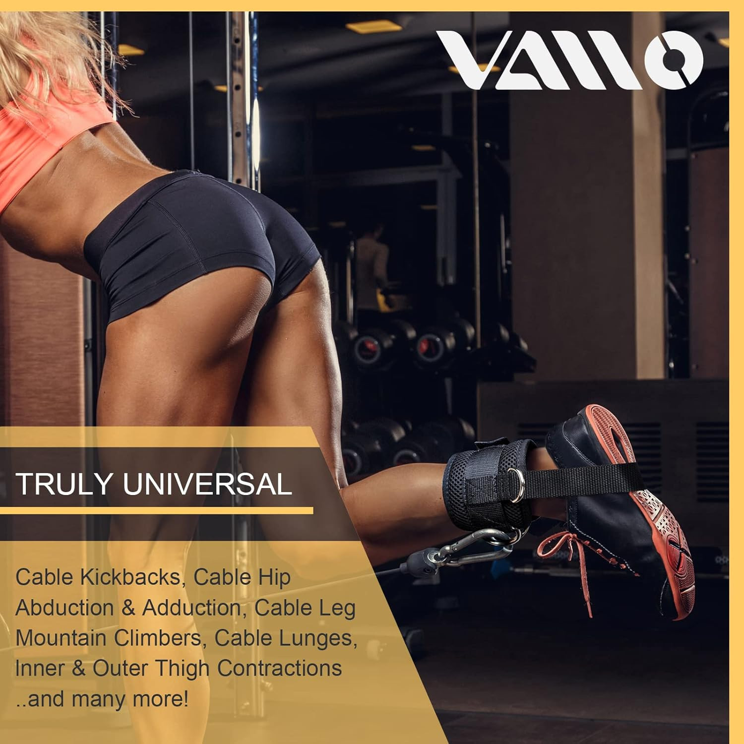 Ankle Straps for Cable Machines,Adjustable Comfort fit Neoprene, Reinforce Doubl