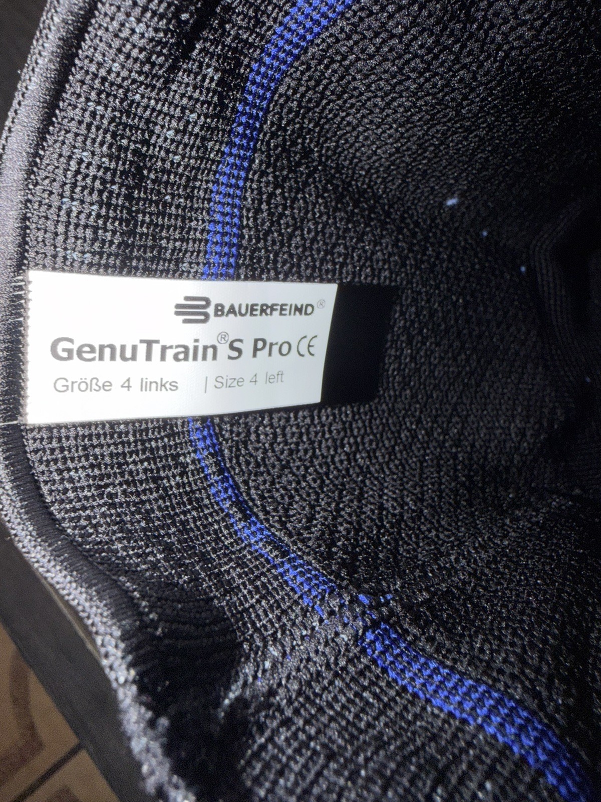 Bauerfeind GenuTrain S Pro Knee Brace – Active Support – Left Leg – SIZE 4 Black
