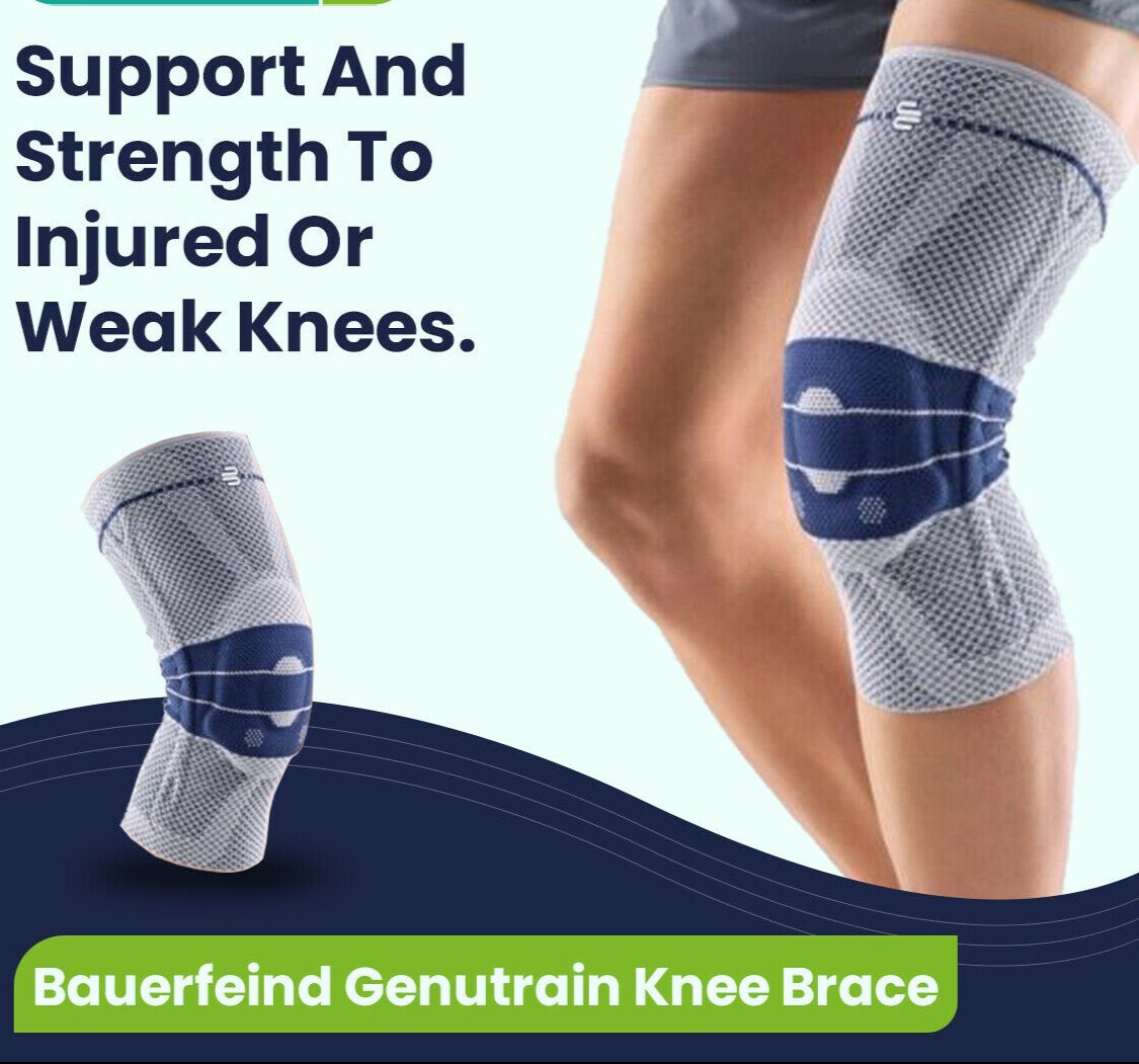 Bauerfeind GenuTrain Size 4 Knee Joint Brace Patella Support Sleeve Meniscus ACL