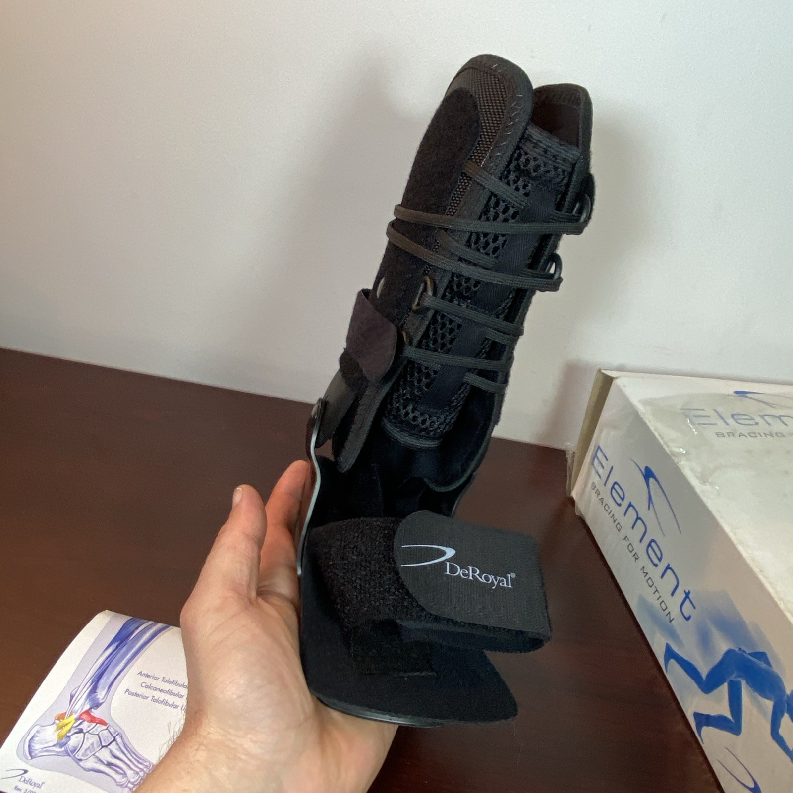 (NEW) MEDIUM RIGHT Foot DeRoyal Element Ankle Brace ELEMENT BRACING FOR MOTION