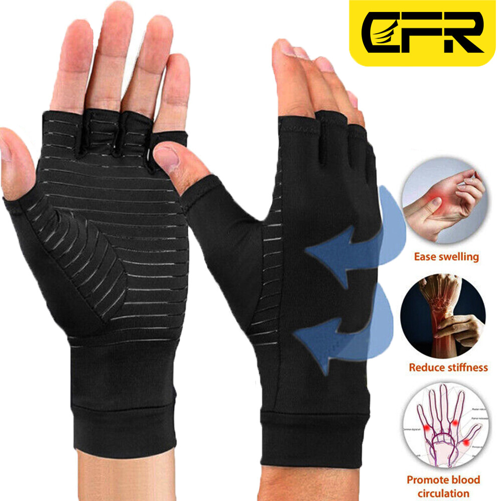 Copper Arthritis Compression Gloves Hand Support Joint Pain Relief Wrist Brace