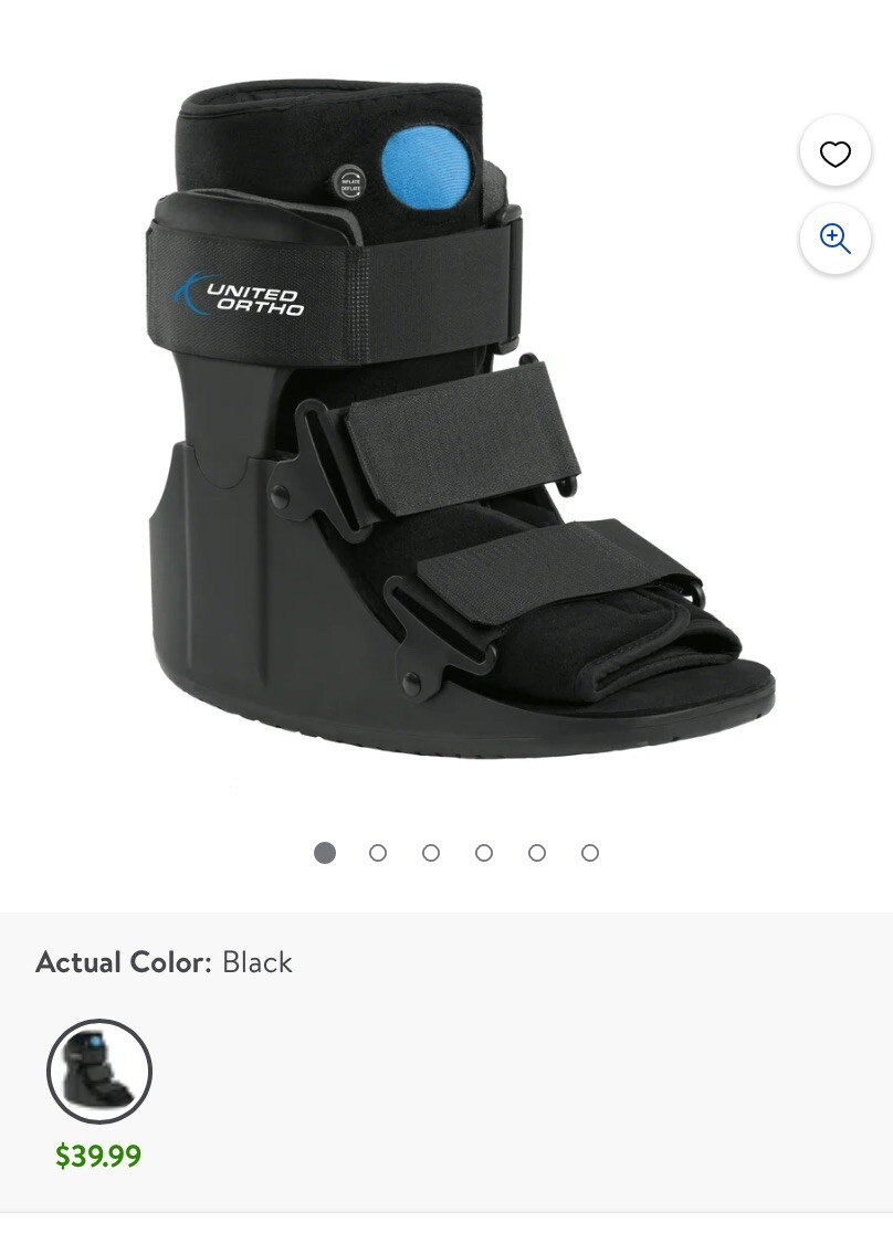 NEW-United Ortho Short Air Cam Walker Fracture Boot, Small, Black