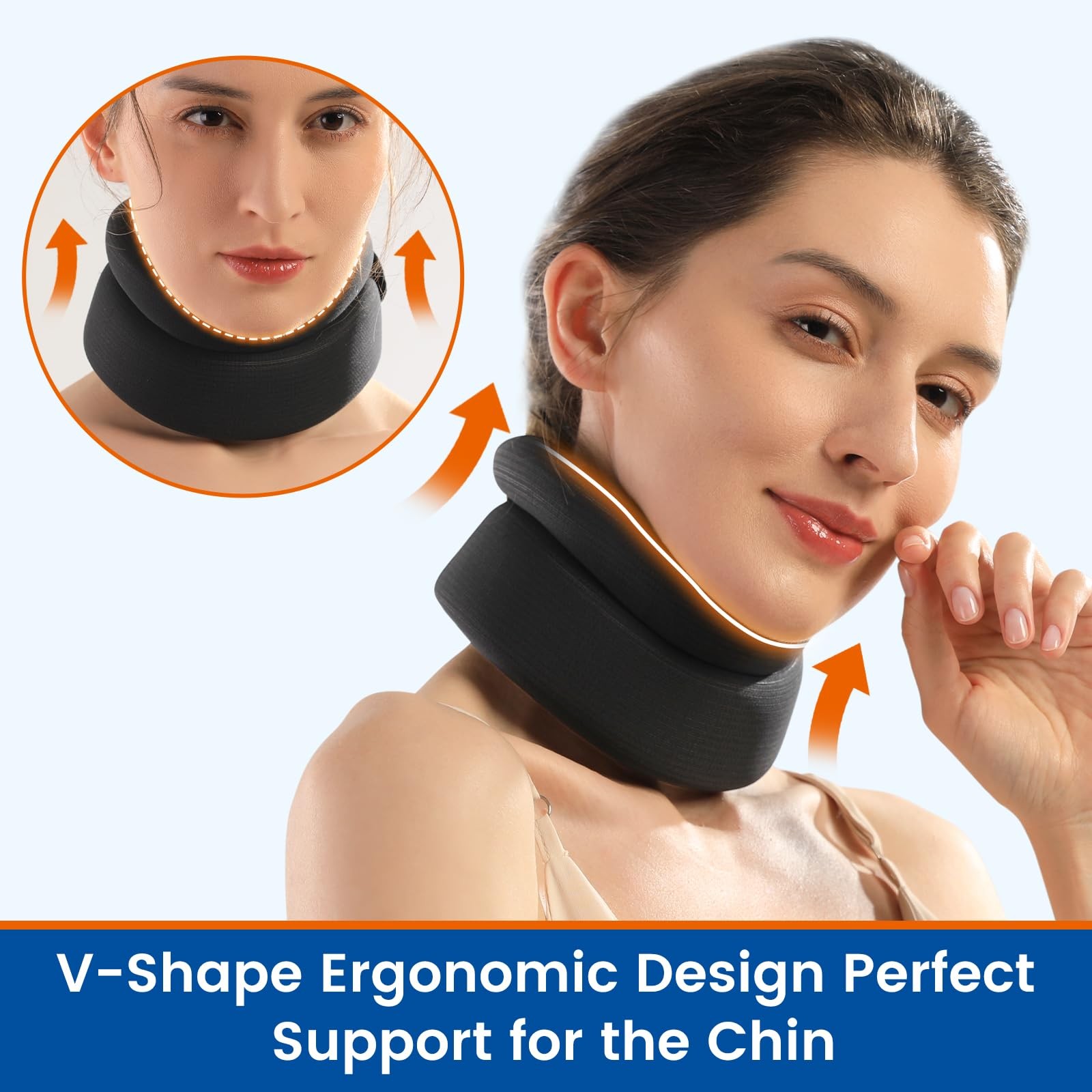 Willcom Neck Support Brace for Snoring Sleep Apnea, Soft Cervical M, Black