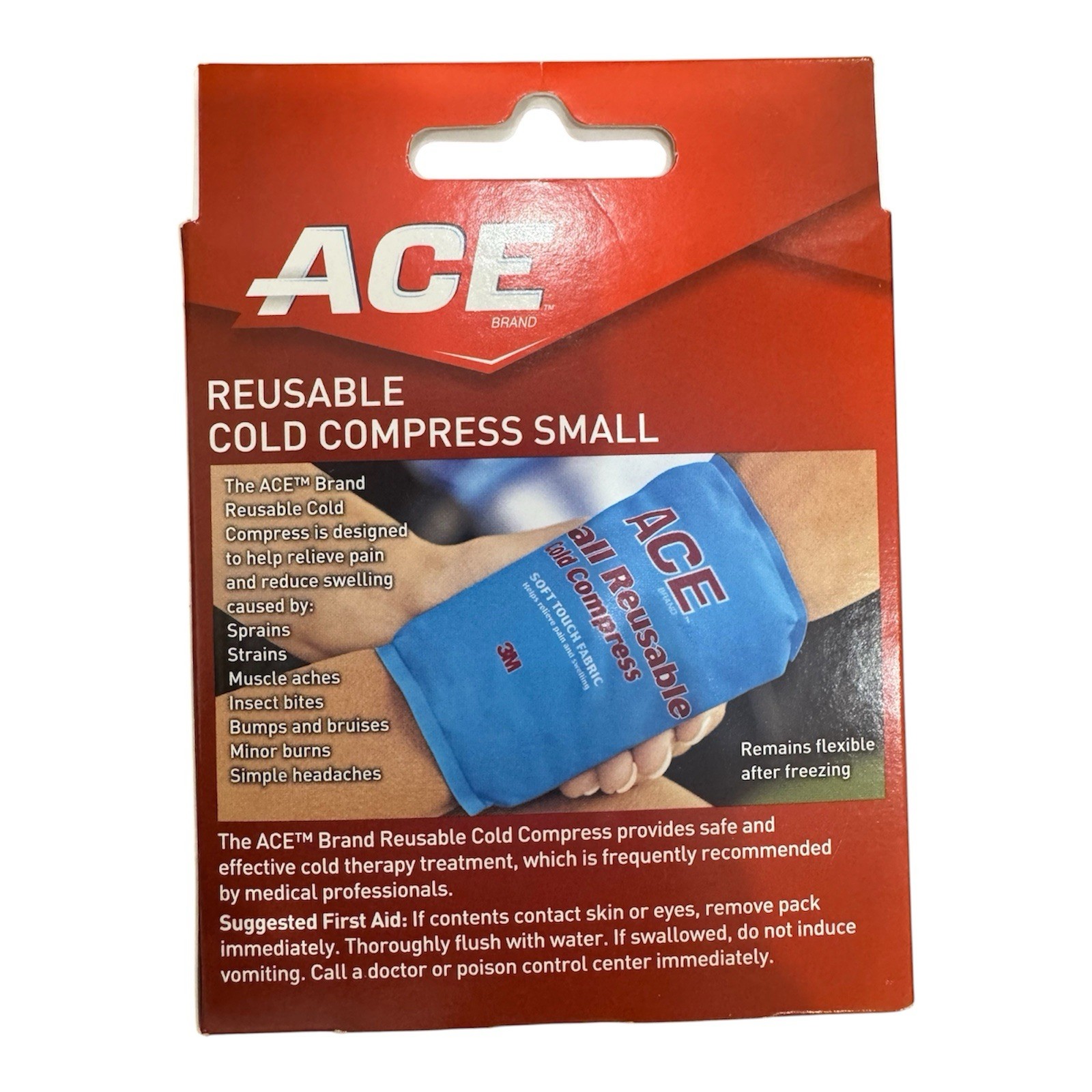 ACE Small Reusable Cold Compress Soft Touch Fabric 5in x 10.75 in (12.7 x 27.3cm