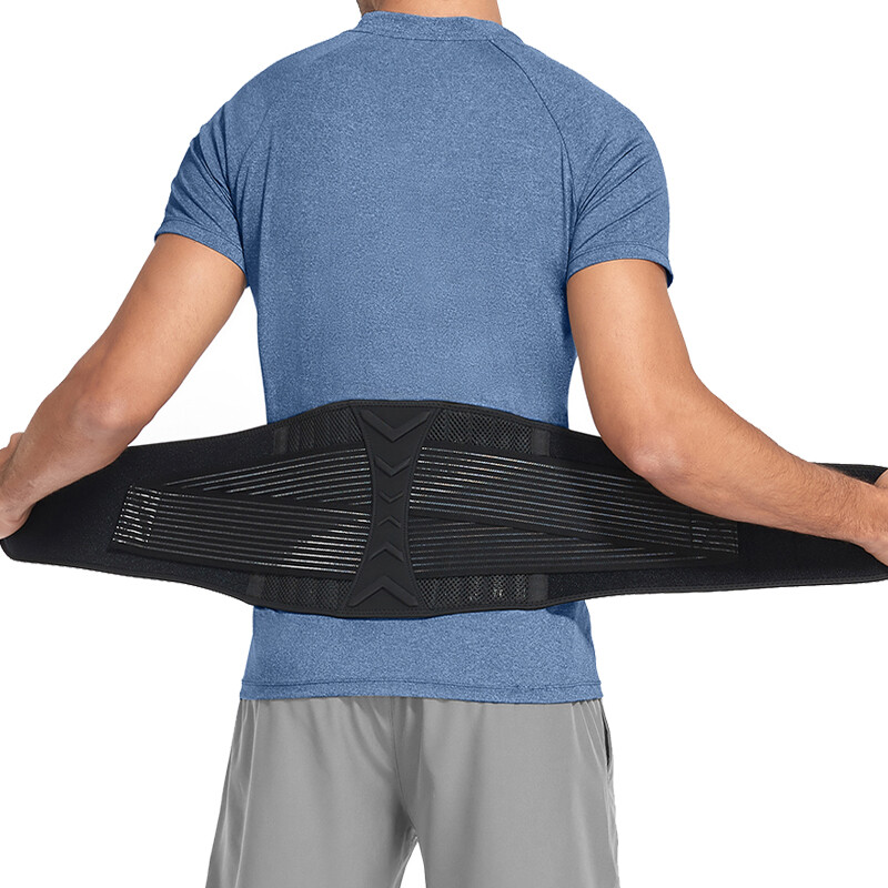 Lumbar Support Breathable Back Brace Lower Waist Back Belt Straps Pain Relief