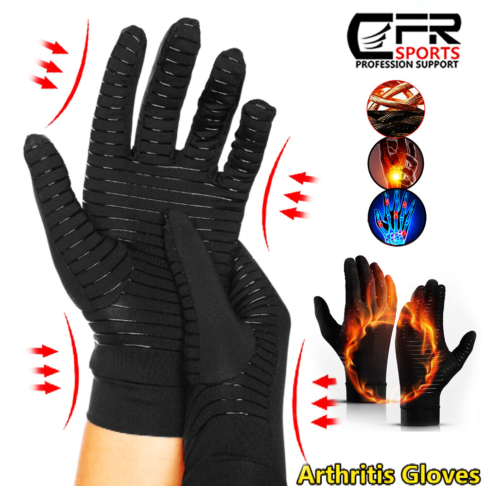 1 PAIR Copper Arthritis Compression Gloves Full Hand Support Joint Pain Relief