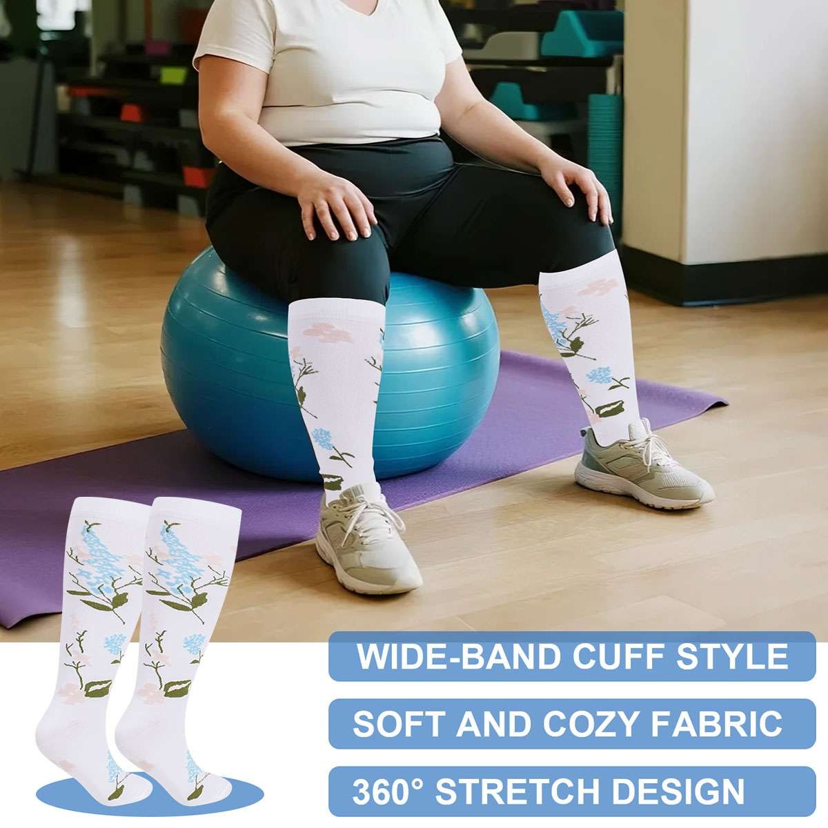 Men Women Plus Sized Compression Socks Medical Stockings Sock 2XL-4XL