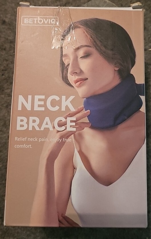 Soft Neck Brace Support Relieves Pain Pressure in Spine & Neck Blue Size M NEW
