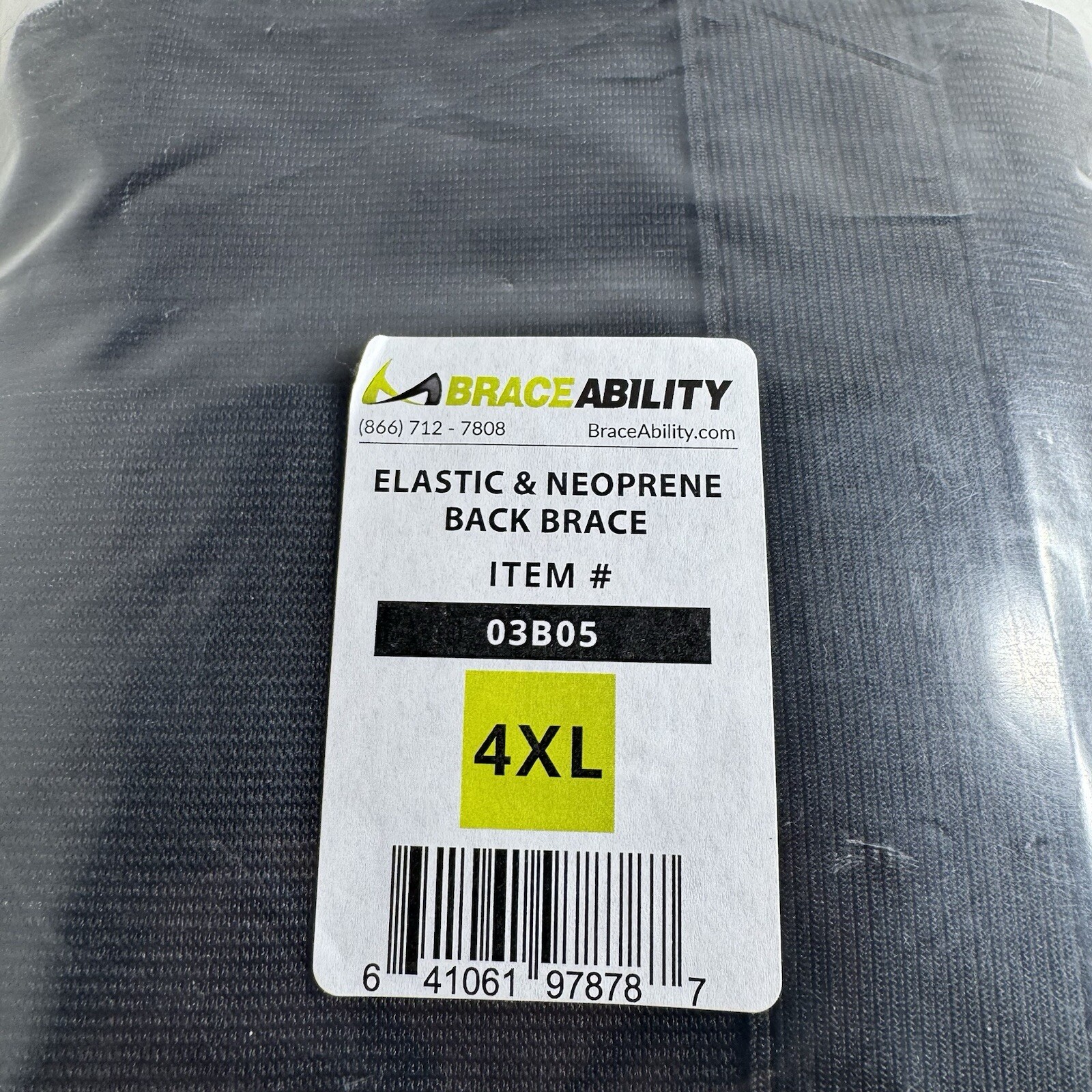 BraceAbility Plus Size Elastic & Neoprene Compression Back Brace Size 4XL New