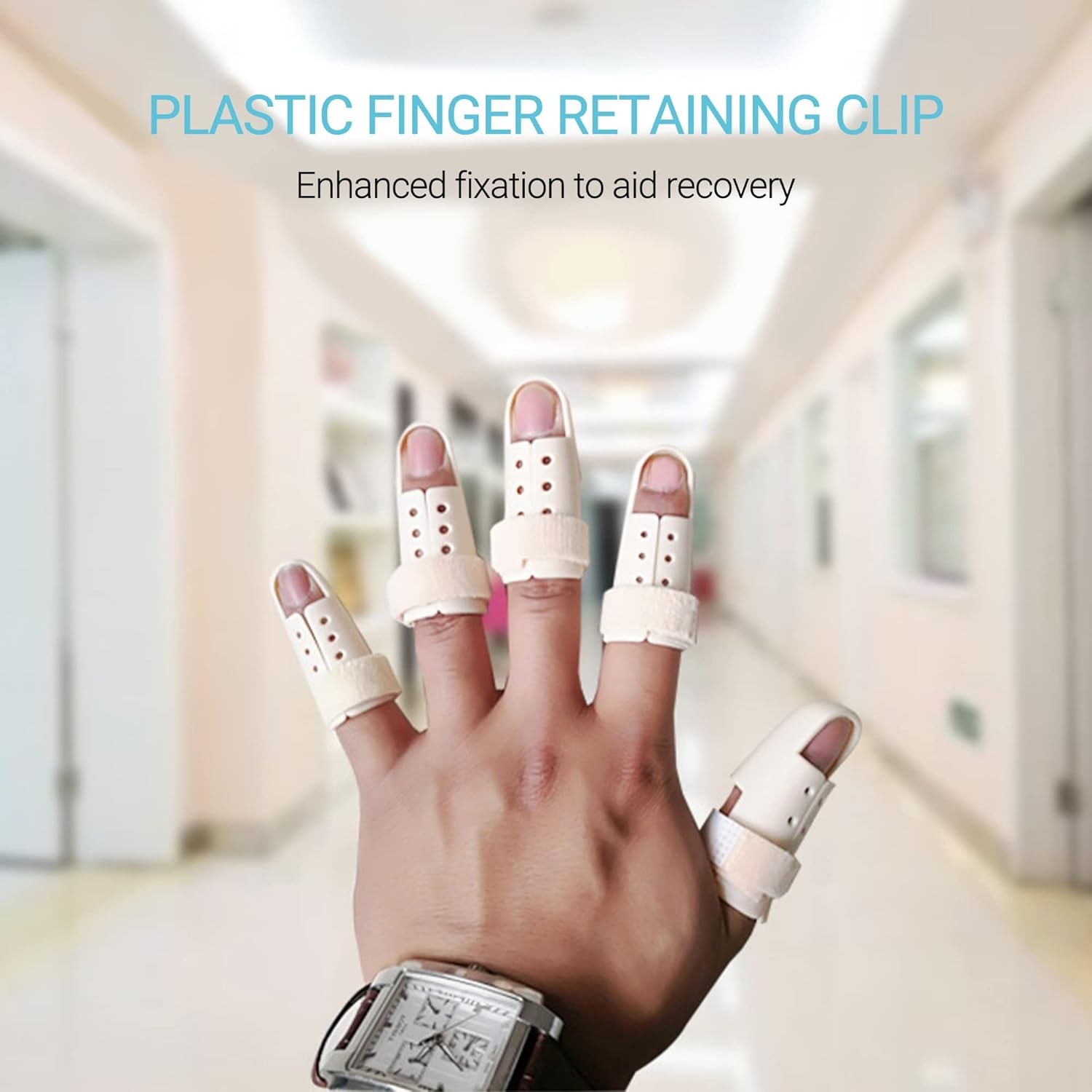 6 Size/6 Pcs Finger Splint Mallet, Support Finger Splint Brace Plastic Protector