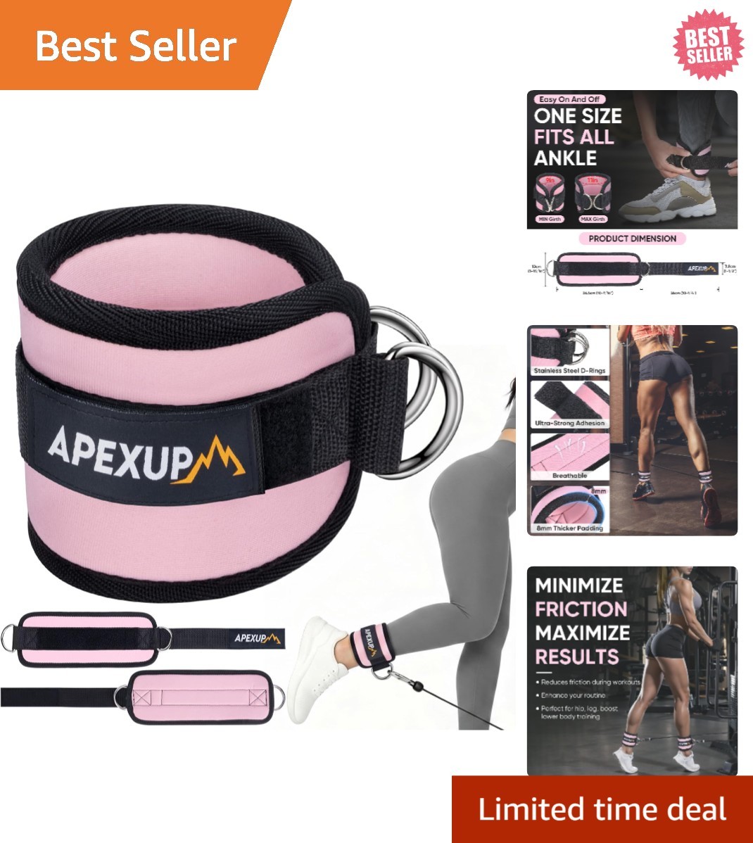 Adjustable Ankle Strap for Cable Machine – Neoprene Comfort for Glute Workouts