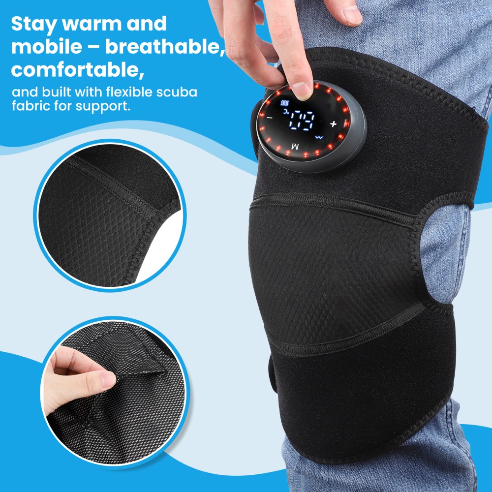 Touch Screen Shoulder Massager 5 Level 40℃-60℃ Heated Brace Pain Relief for Knee