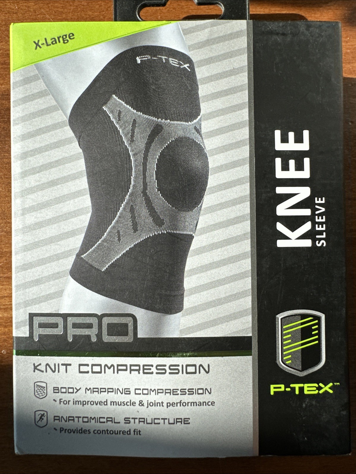 P-TEX PRO KNIT ANATOMICAL COMPRESSION KNEE SLEEVE *P-TEXK500 *XL *BLACK *NWT
