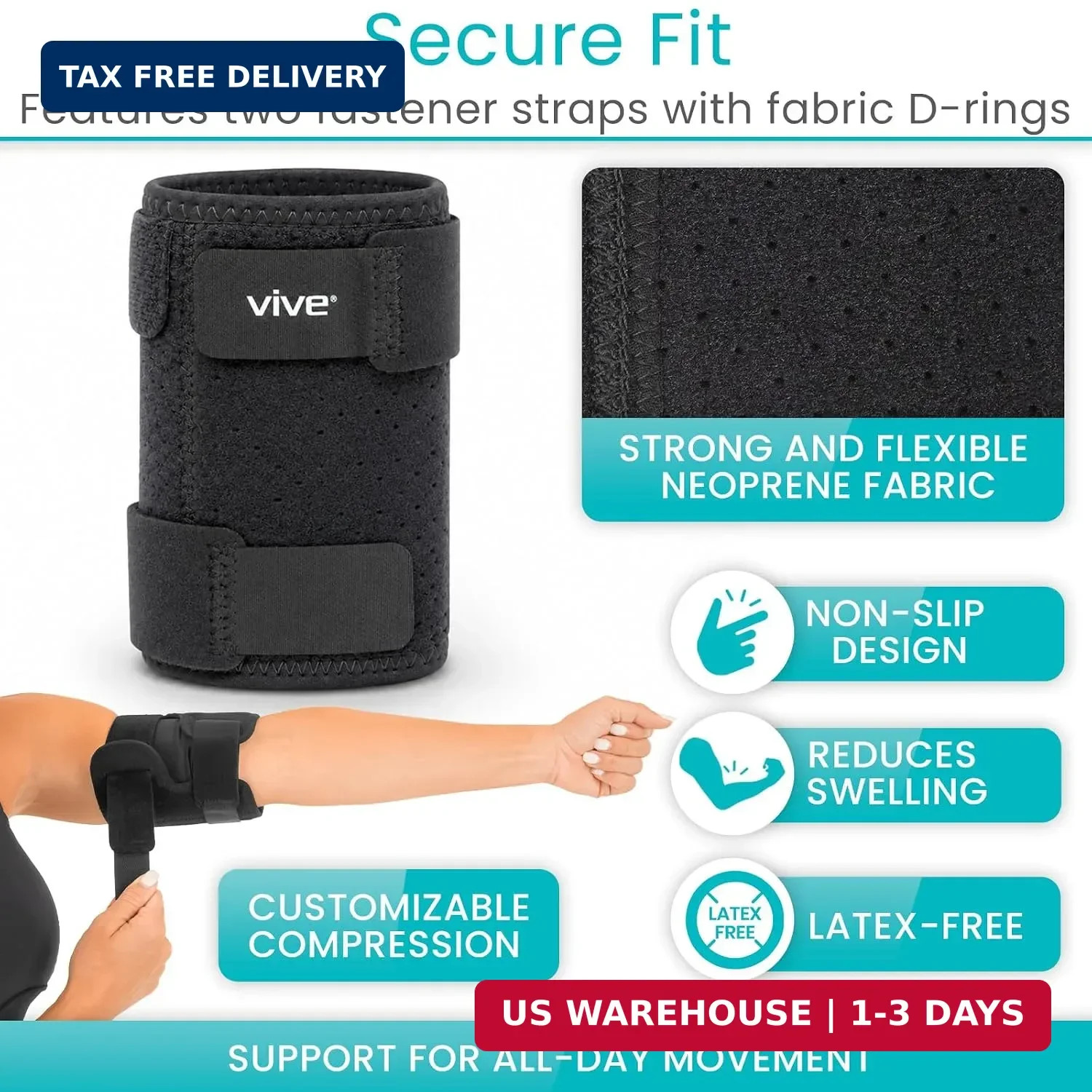 Bicep Brace Compression Sleeve Tendonitis Arm Support Upper Tricep Brace