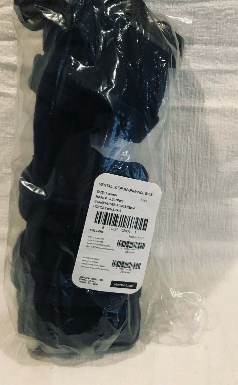 VertaLoc Wrist Brace Orthosis Strap maximize stability & provide support/ Blue