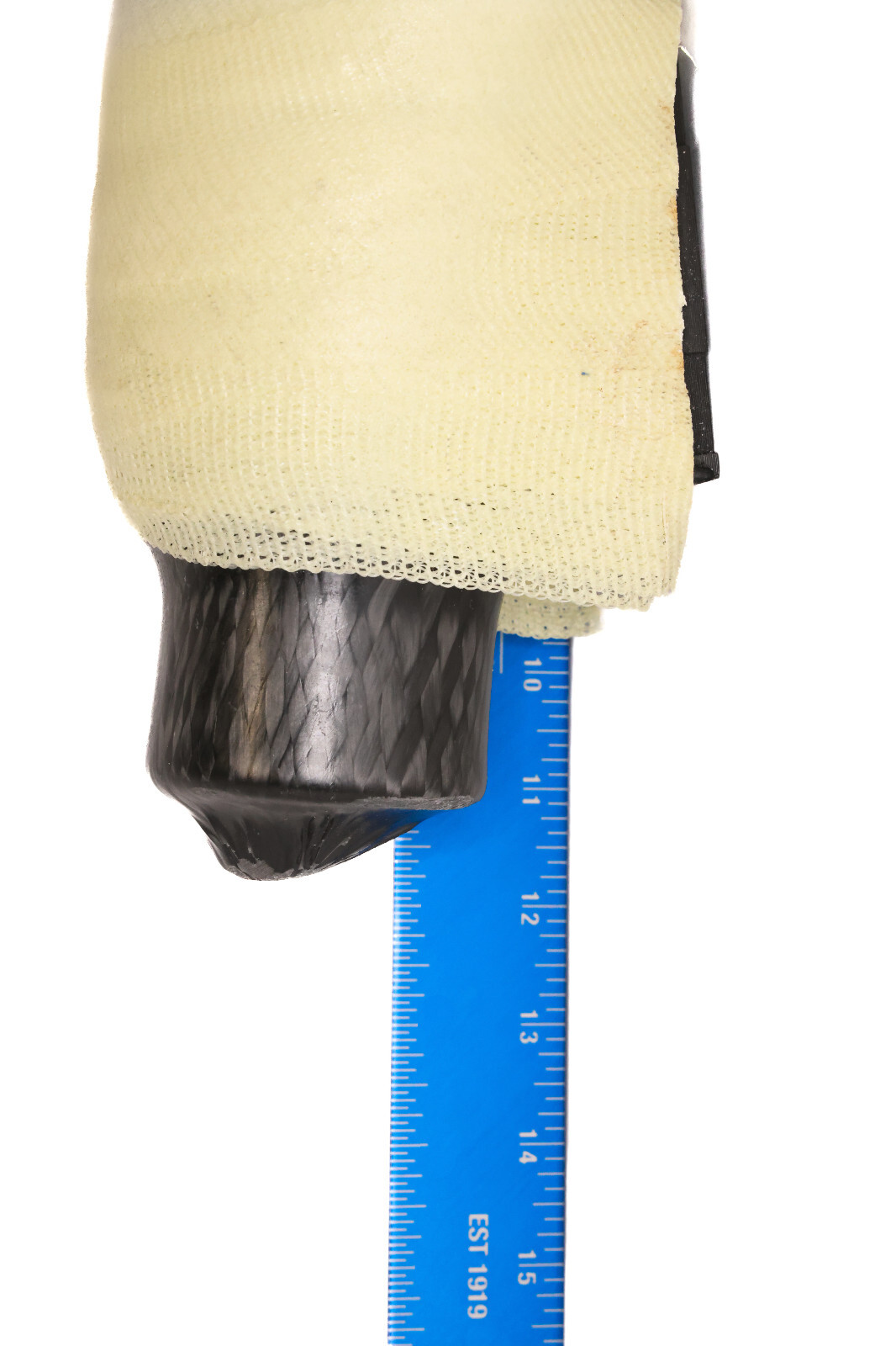 PROSTHETIC BLACK CARBON FIBER SIDE-MOUNTED LEG SOCKET w COYOTE DISTAL BASE H=13″