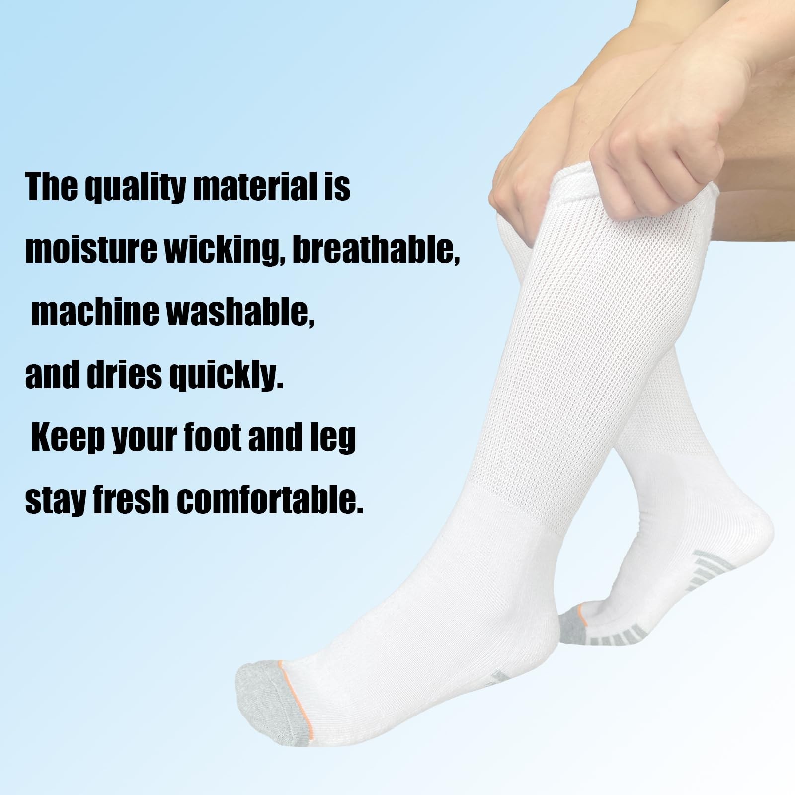 Ioryzek 2 Pairs Walking Boot Socks Liner air Cam Walker Cast One Size, White