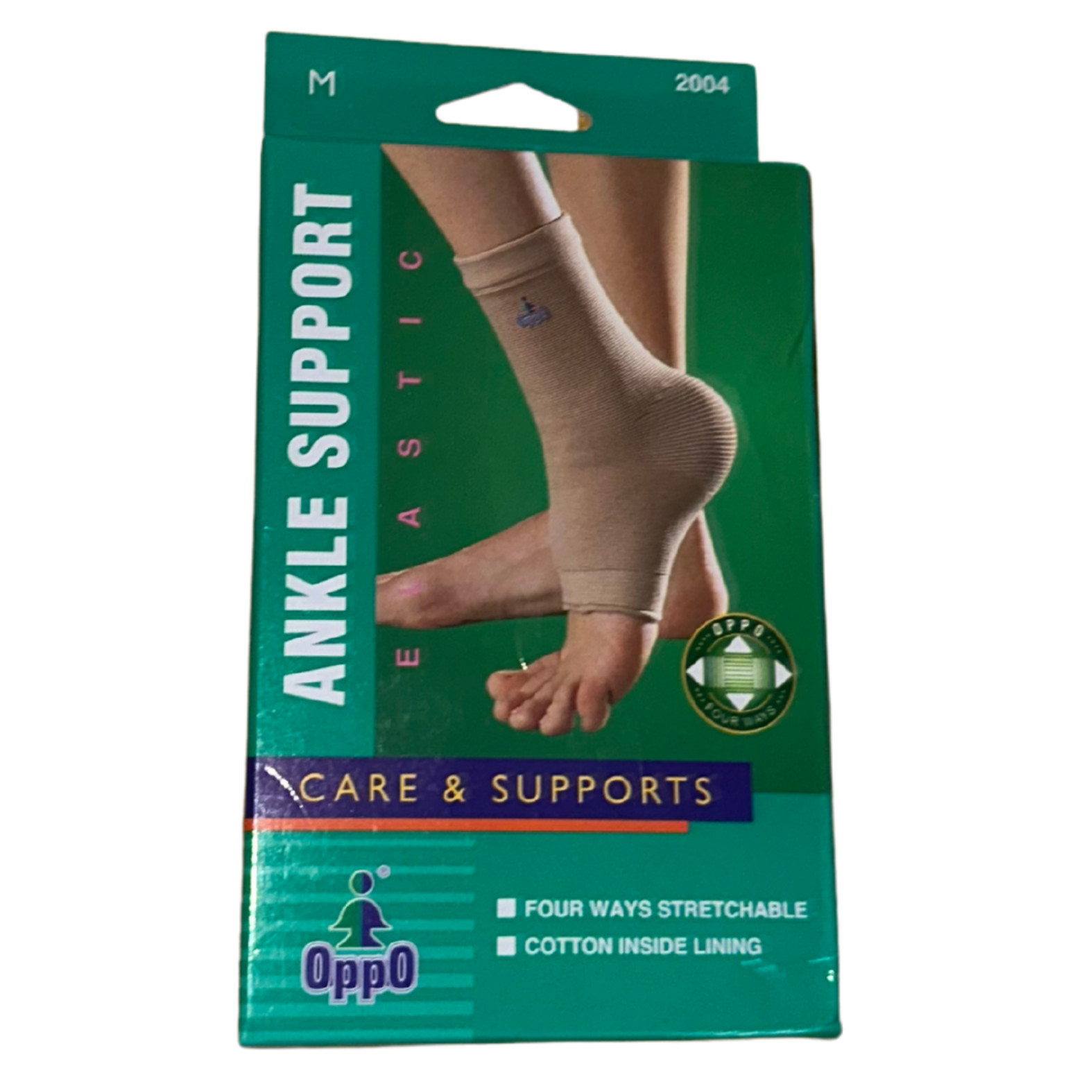 New OPPO Model 2004 4-way Stretch Elastic Ankle Support, Size M – Pack of 2
