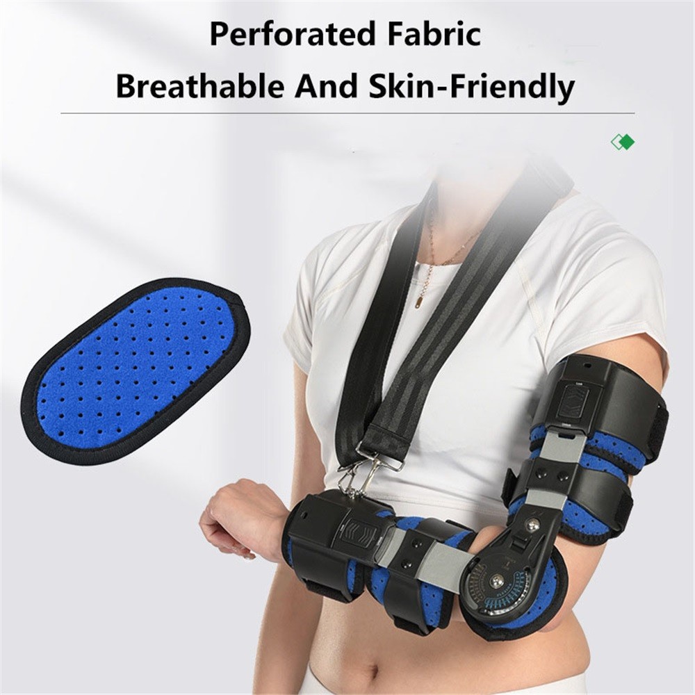 Adjustable Hinged ROM Elbow Brace Post-Op Recovery Lightweight Breathable