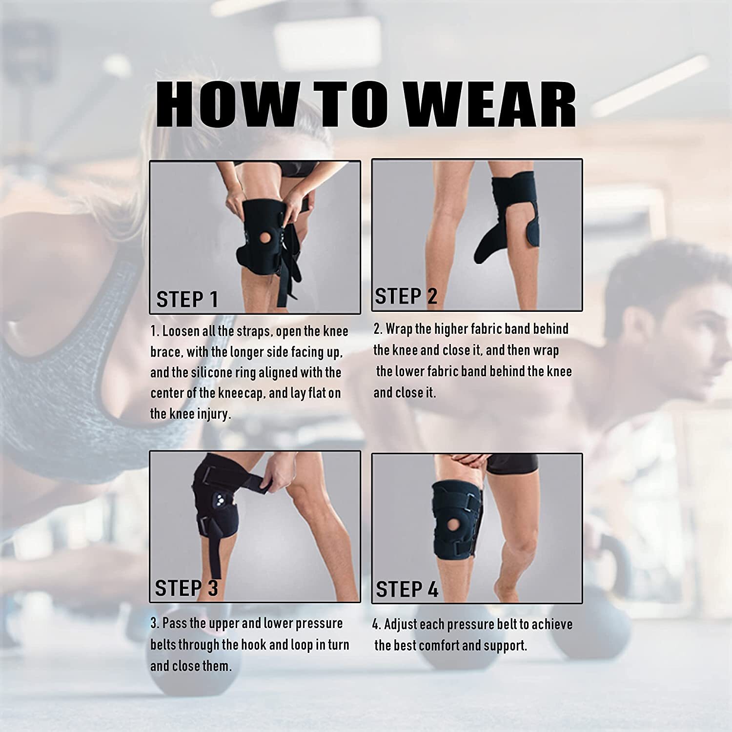 Plus Size External Hinged Knee Brace with Compression Wrap for Big & Wide Thigh