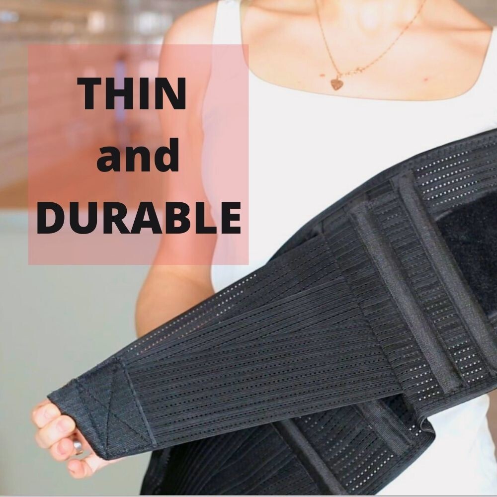 AVESTON Lumbar Brace Back Support Belt Lower Waist Pain Relief Thin Light Medica