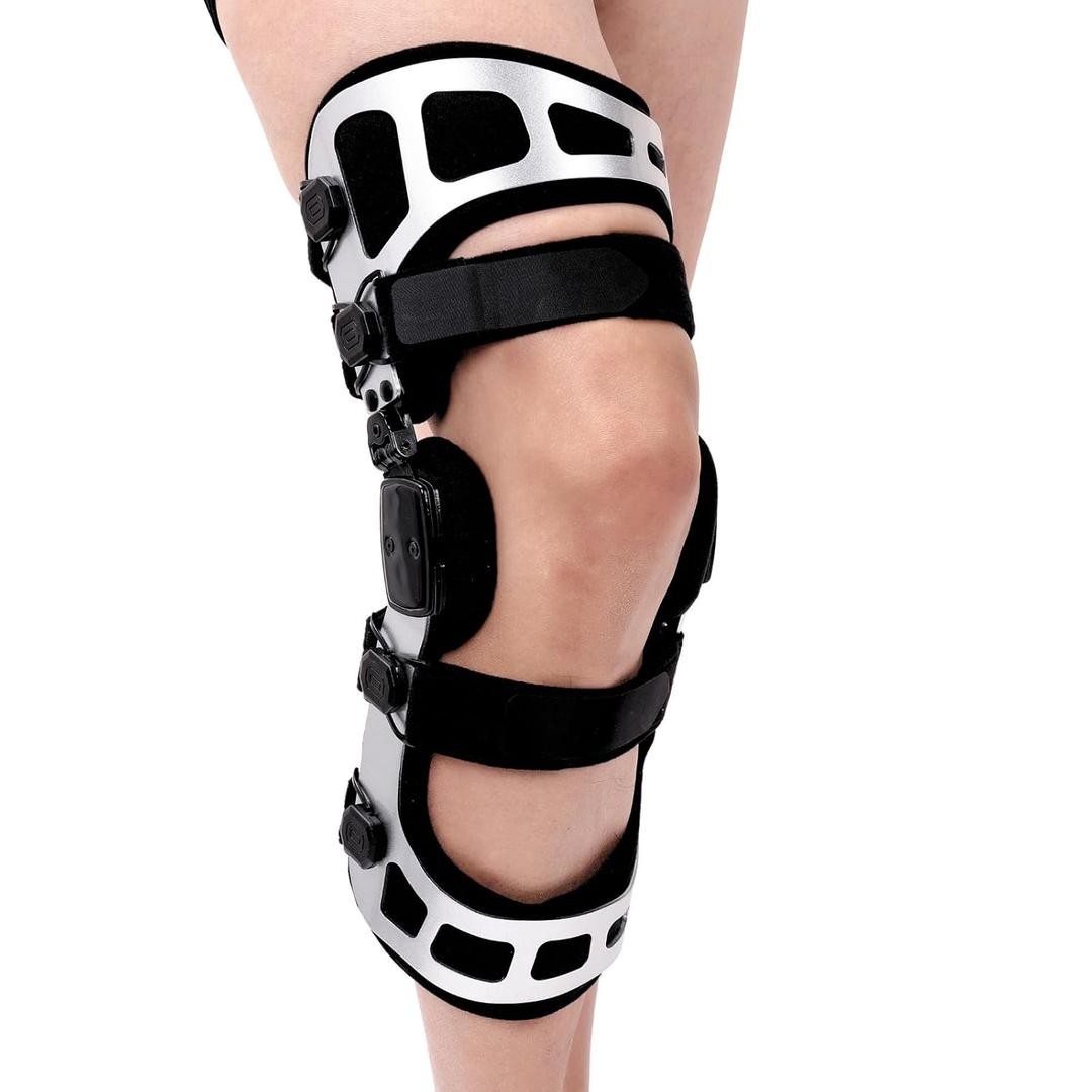 Double Upright OA Unloader Knee Brace,Bone on Bone Support (Medium Left Knee)