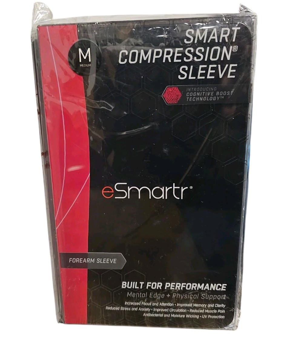 NIB eSmartr Sleeve Compression Forearm Red (M) Cognitive Boost Technology