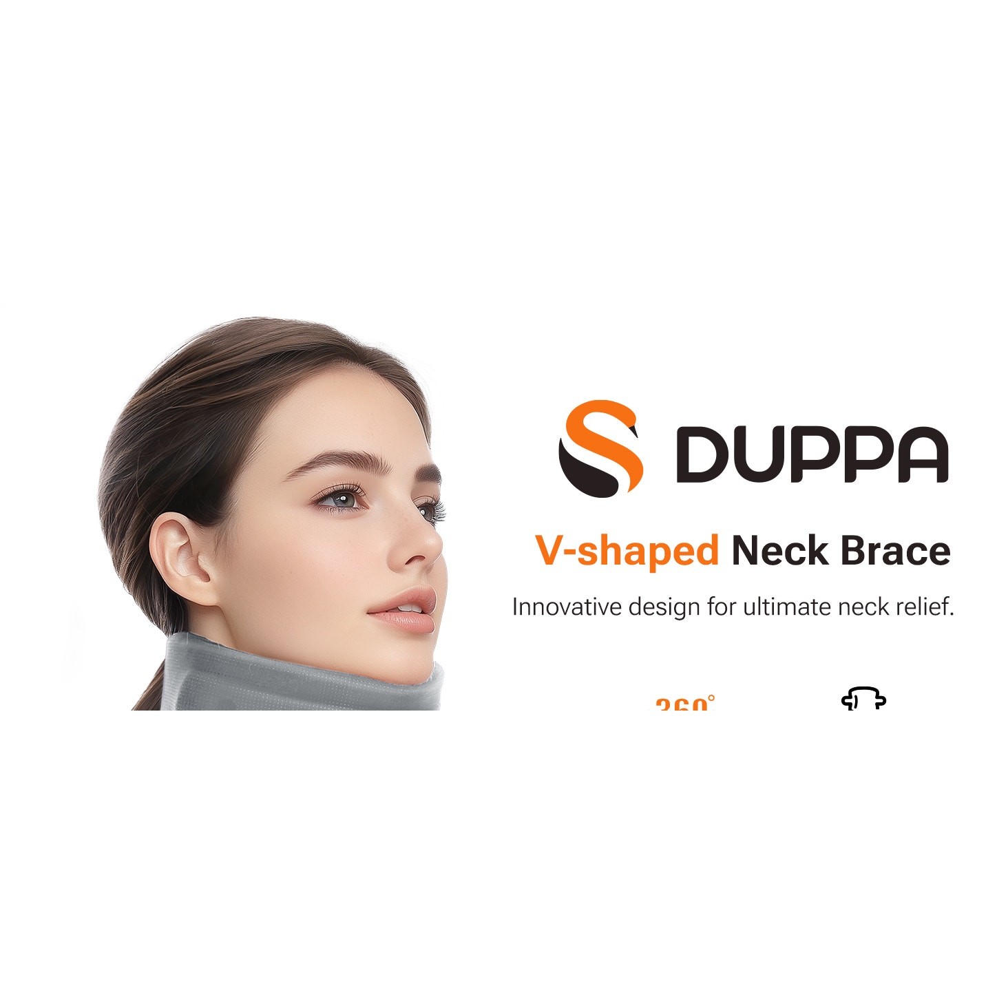 Pink Ergonomic Neck Brace V-Shaped Cervical Collar for Pain Relief & Support M