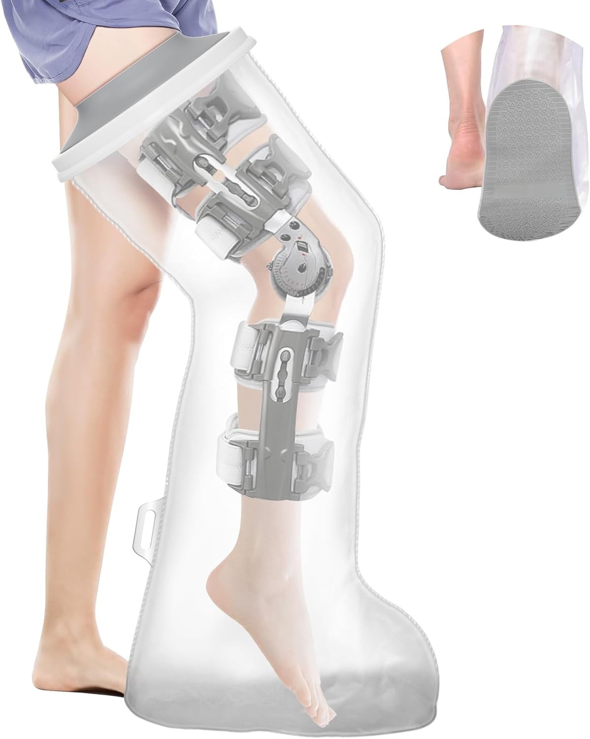 Waterproof Extra Wide Full Leg Cast Cover for Shower After Knee Surgery with …