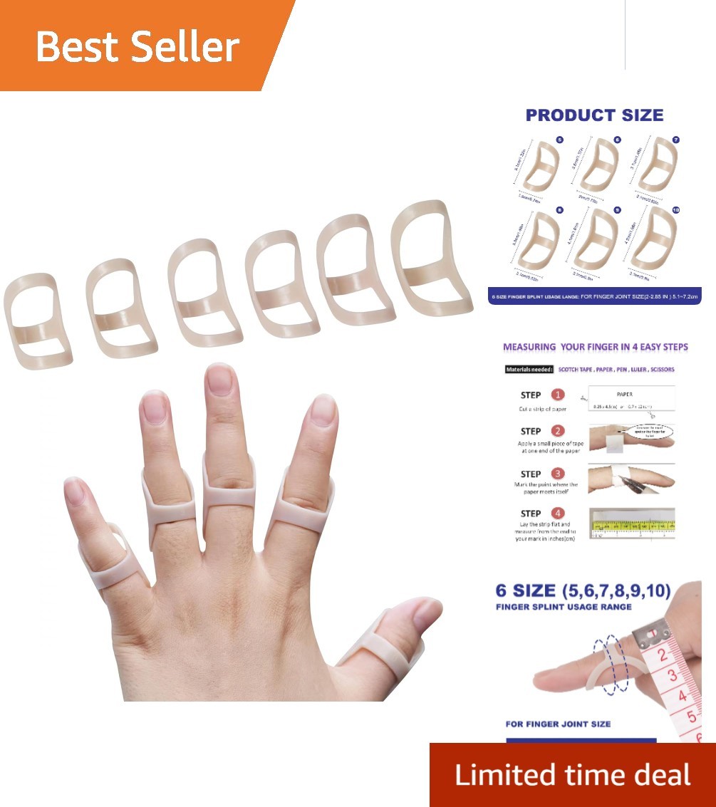 Durable 6-Pack Trigger Finger Splints – Comfortable & Waterproof Design