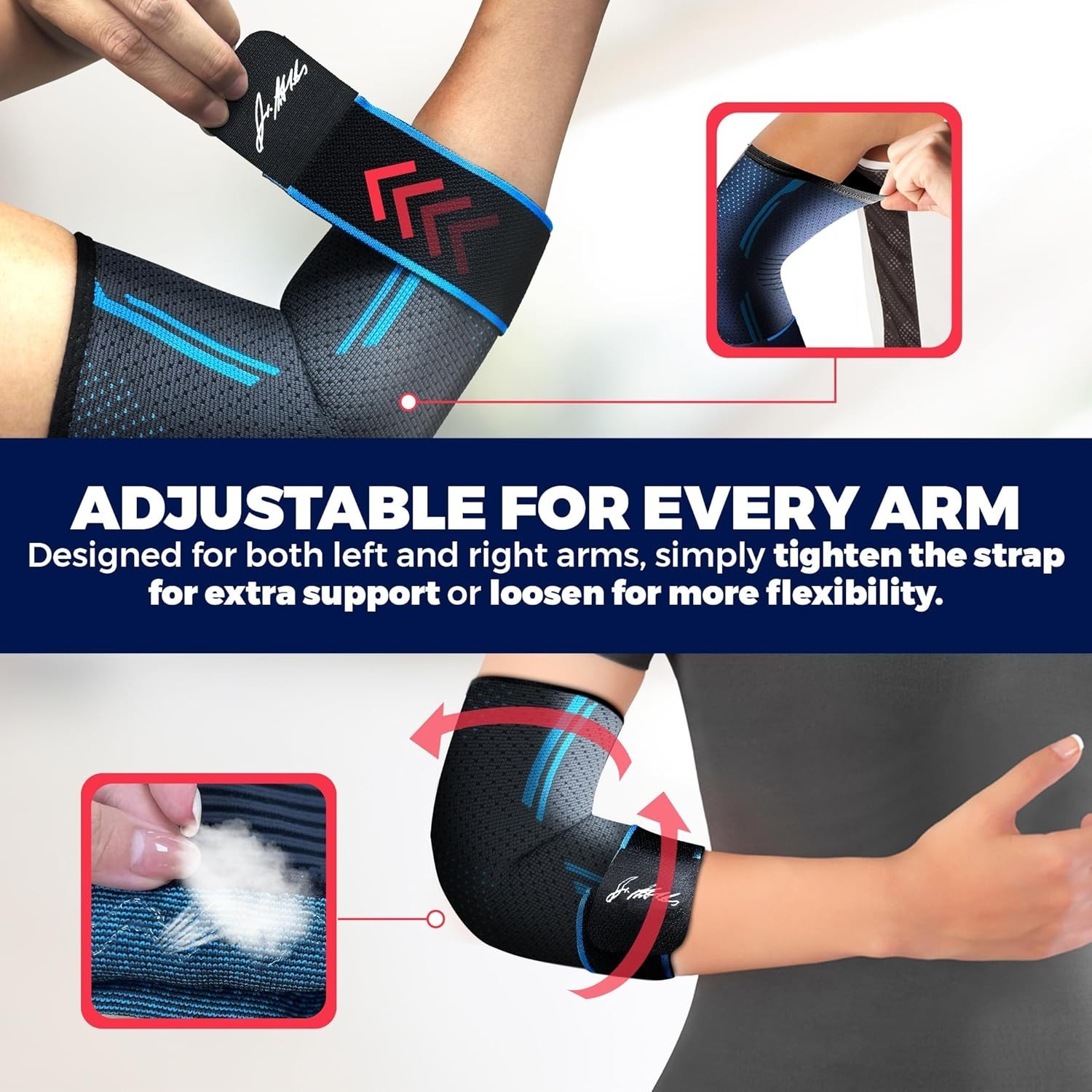 Adjustable Elbow Pad Brace – Tendonitis BursitisTennis Elbow: Pain Relief (M)