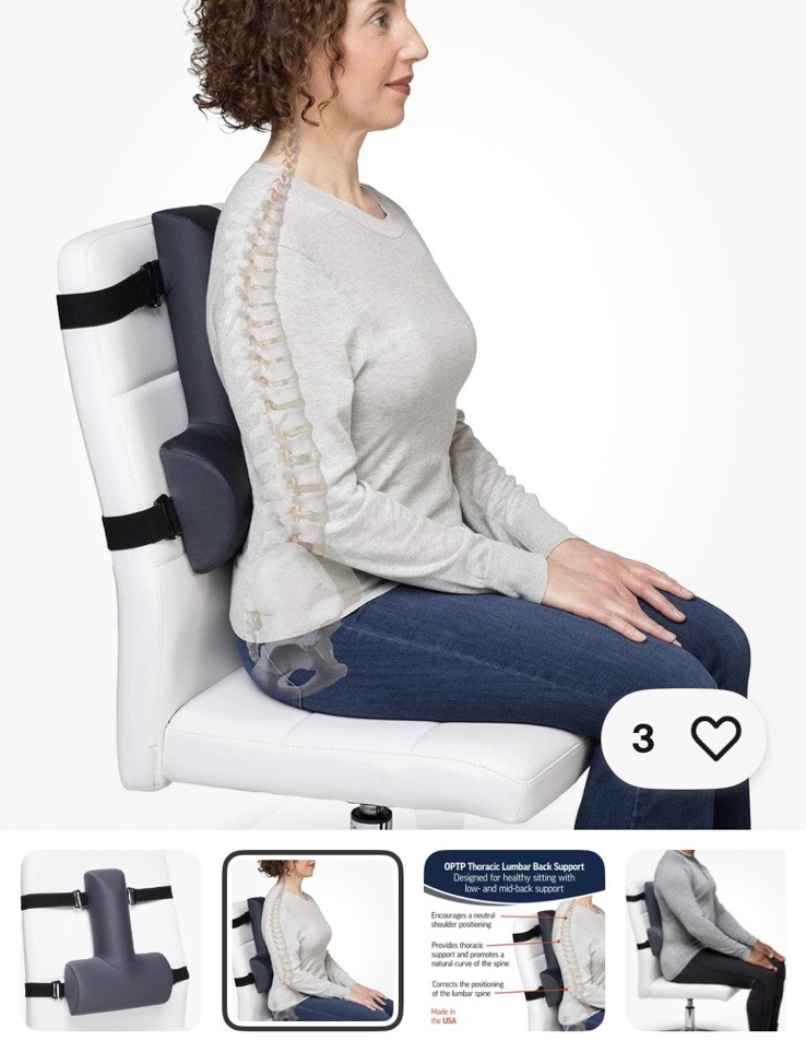 OPTP Thoracic Lumbar Back Support STRAPS Lumbar Support Pillow GUC